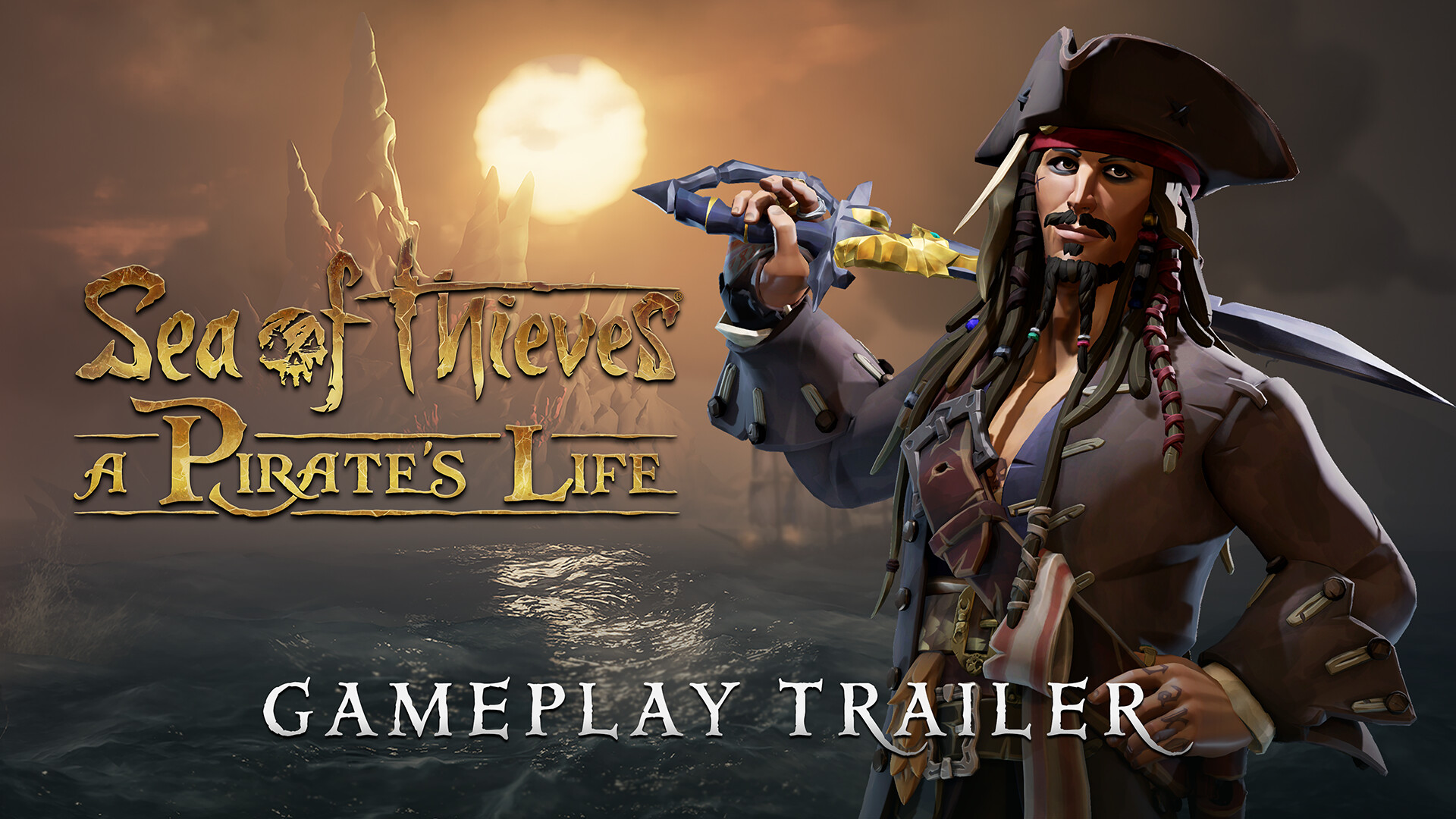 Sea of Thieves A Pirate’s Life key art for choosing Tall Tales before High Seas