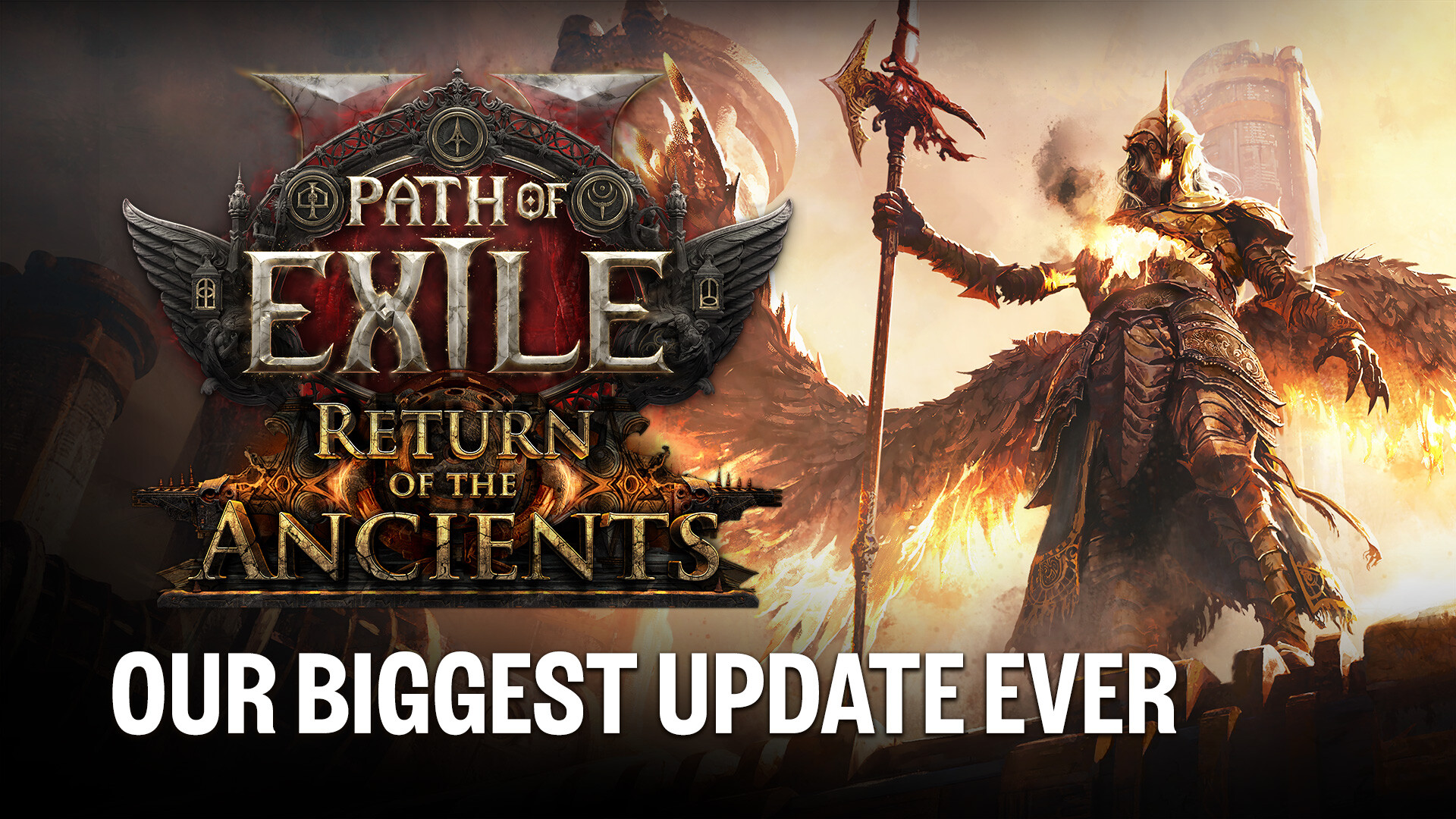 Official Return of the Ancients visual for Path of Exile 2 used to remind players to recheck filters after major updates