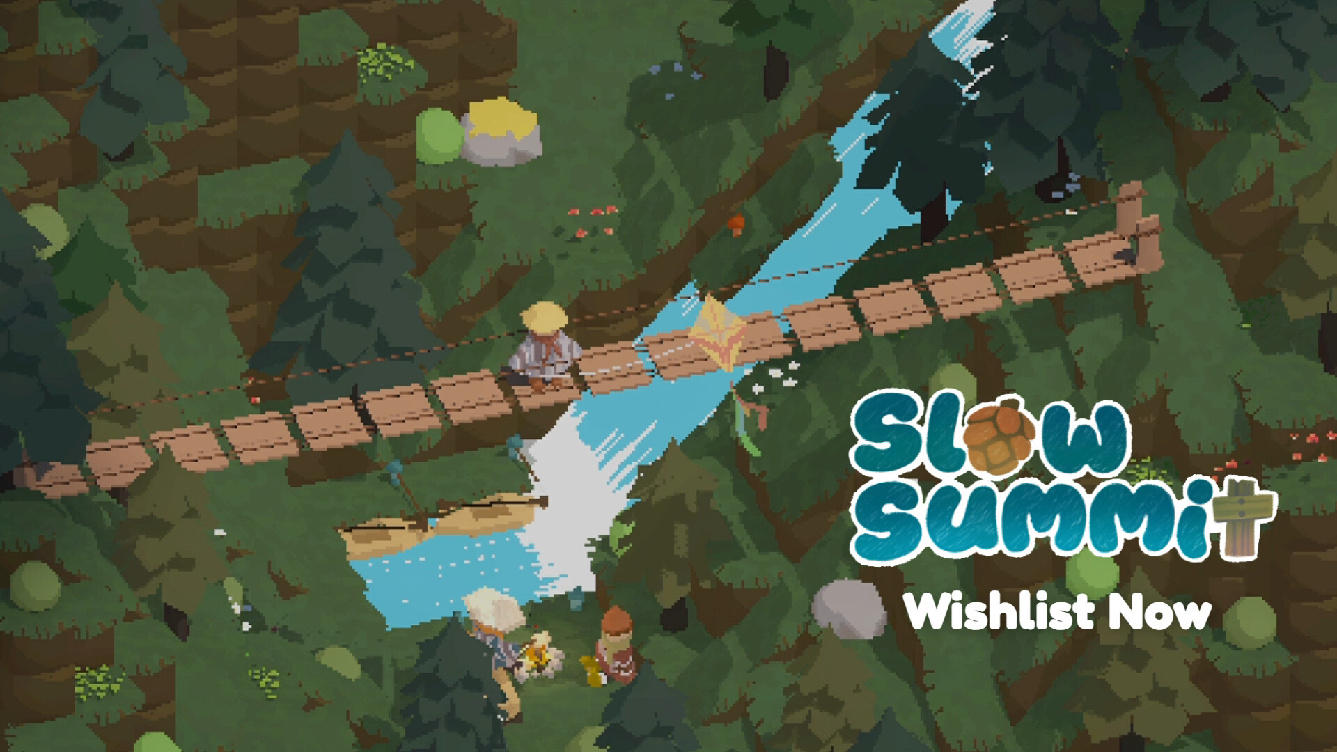 Slow Summit - cuplikan gameplay hiking dan river rafting