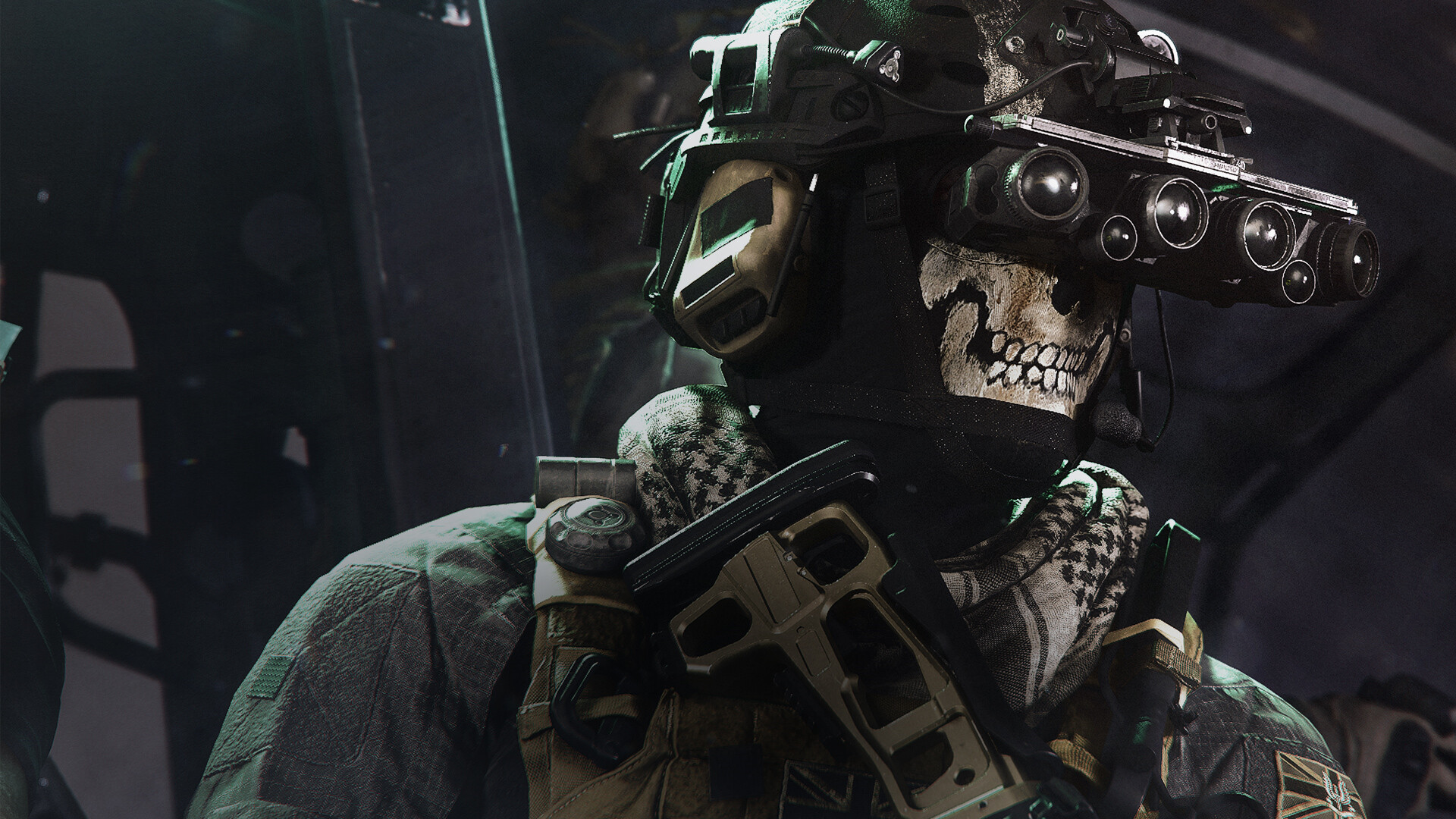 Ghost con visore notturno, dal materiale promozionale di Call of Duty Modern Warfare 4