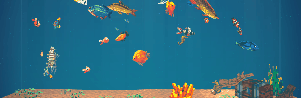 Animación del acuario en funcionamiento