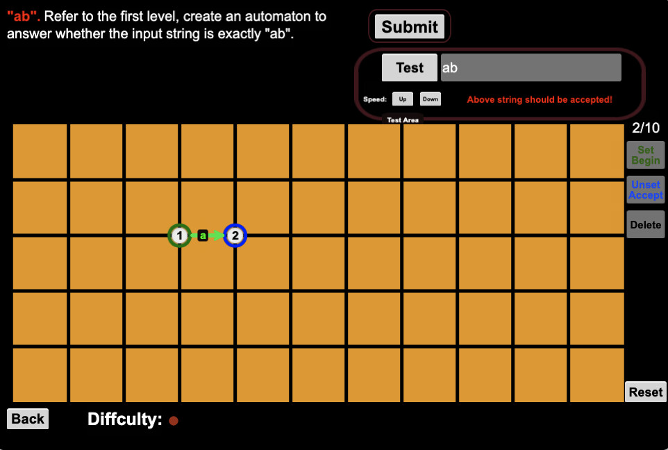Finite State Automaton Challenges screenshot 3