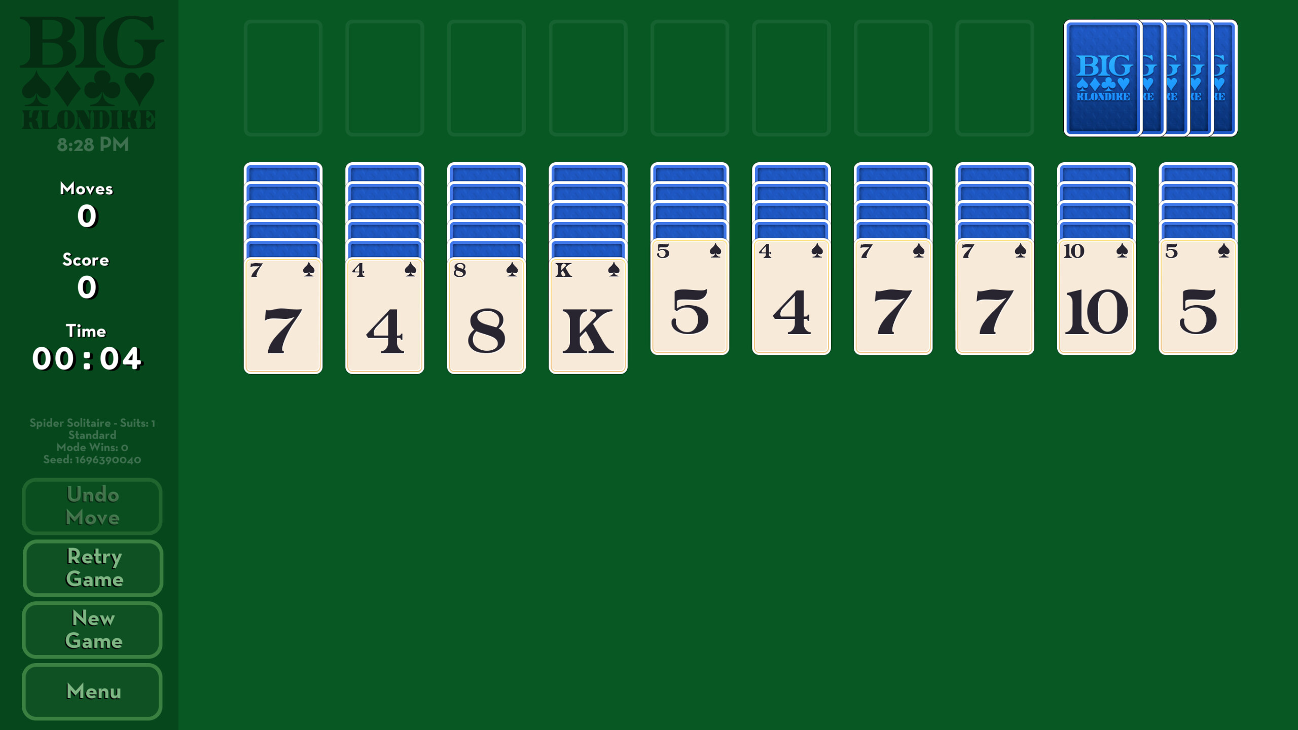 Big Klondike - Spider Solitaire screenshot 1