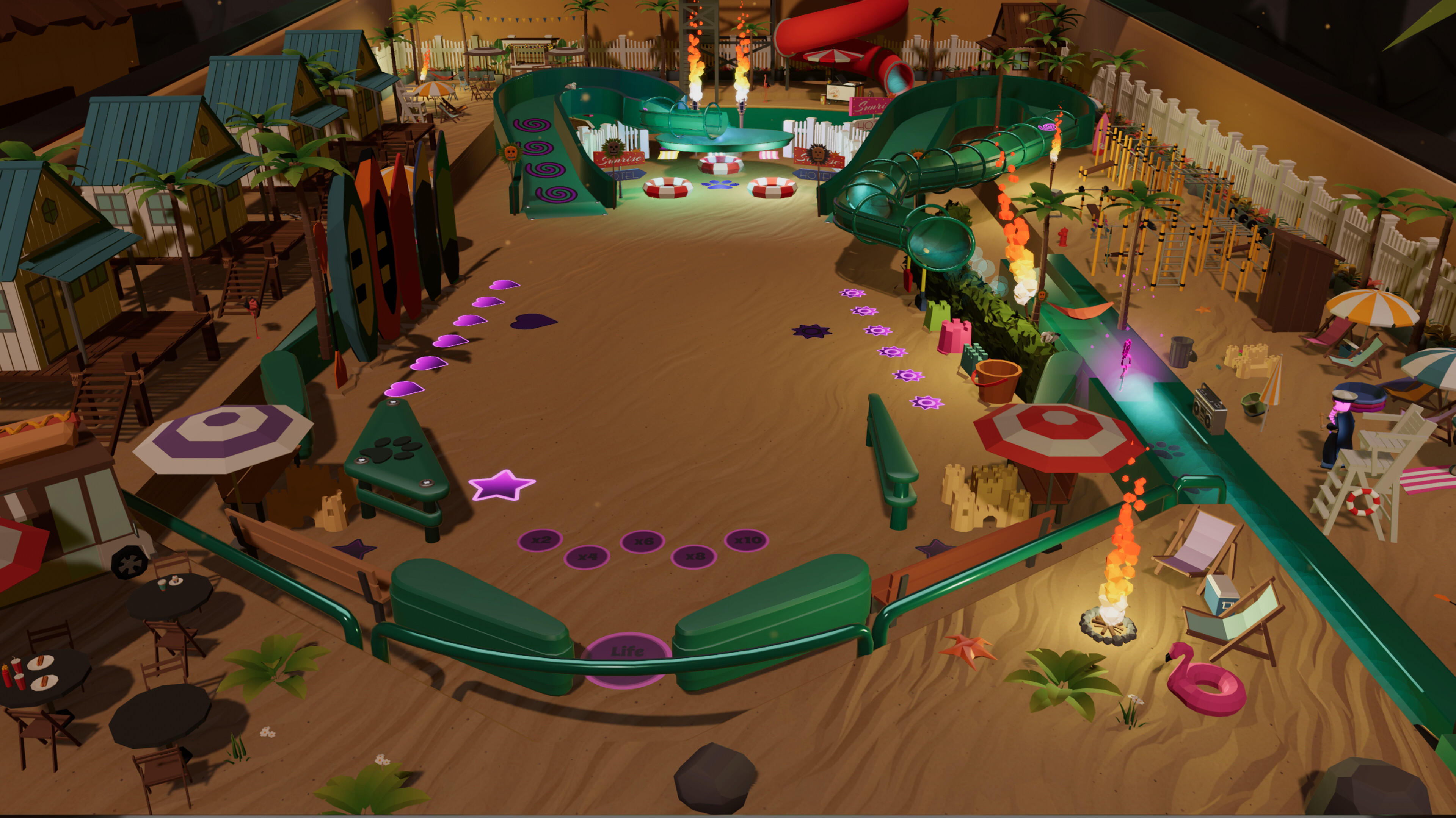 Roxy Raccoon's Pinball Panic - Tropical Treats screenshot 2