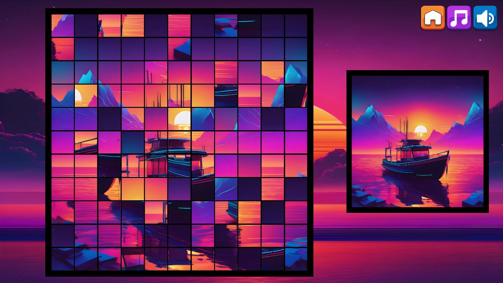 OG Puzzlers: Synthwave Boats screenshot 2