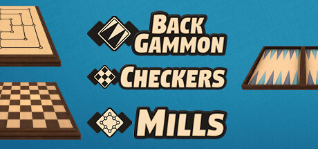Backgammon + Checkers + Mills — header artwork
