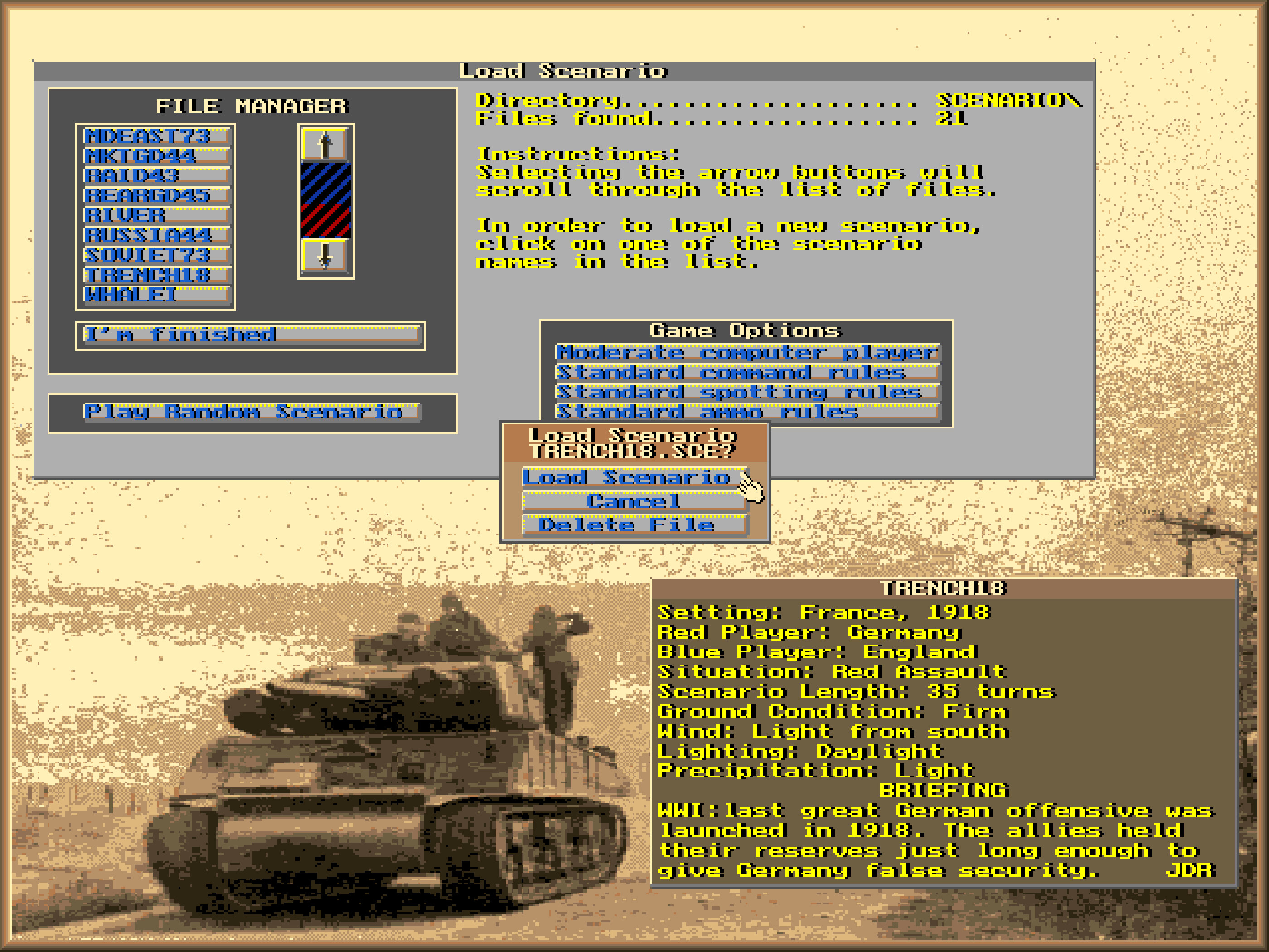 Wargame Construction Set II: Tanks! screenshot 1