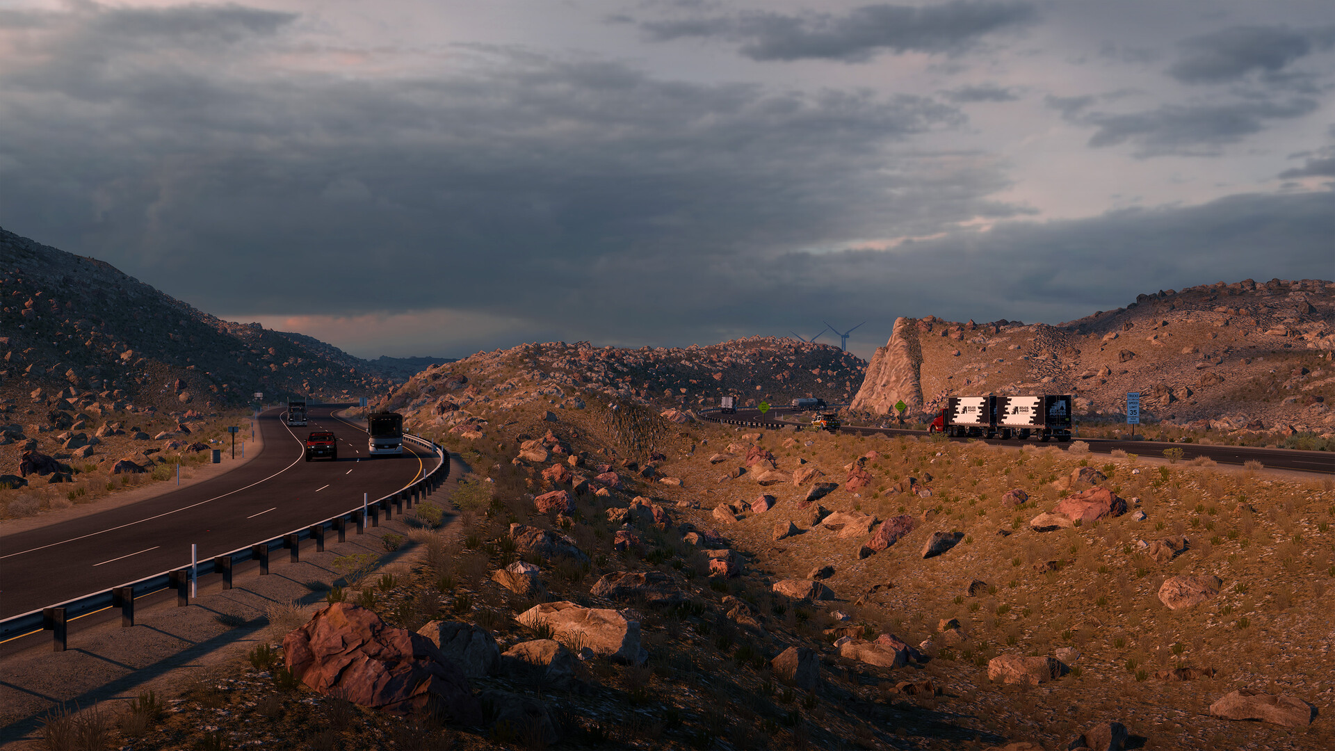 ATS truck on a desert highway in the American West