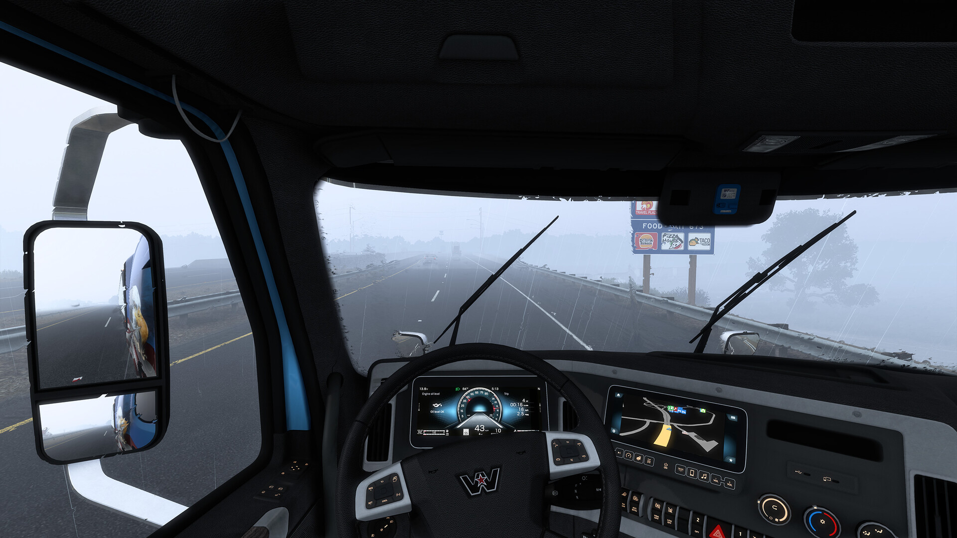 ATS detailed cabin interior dashboard view