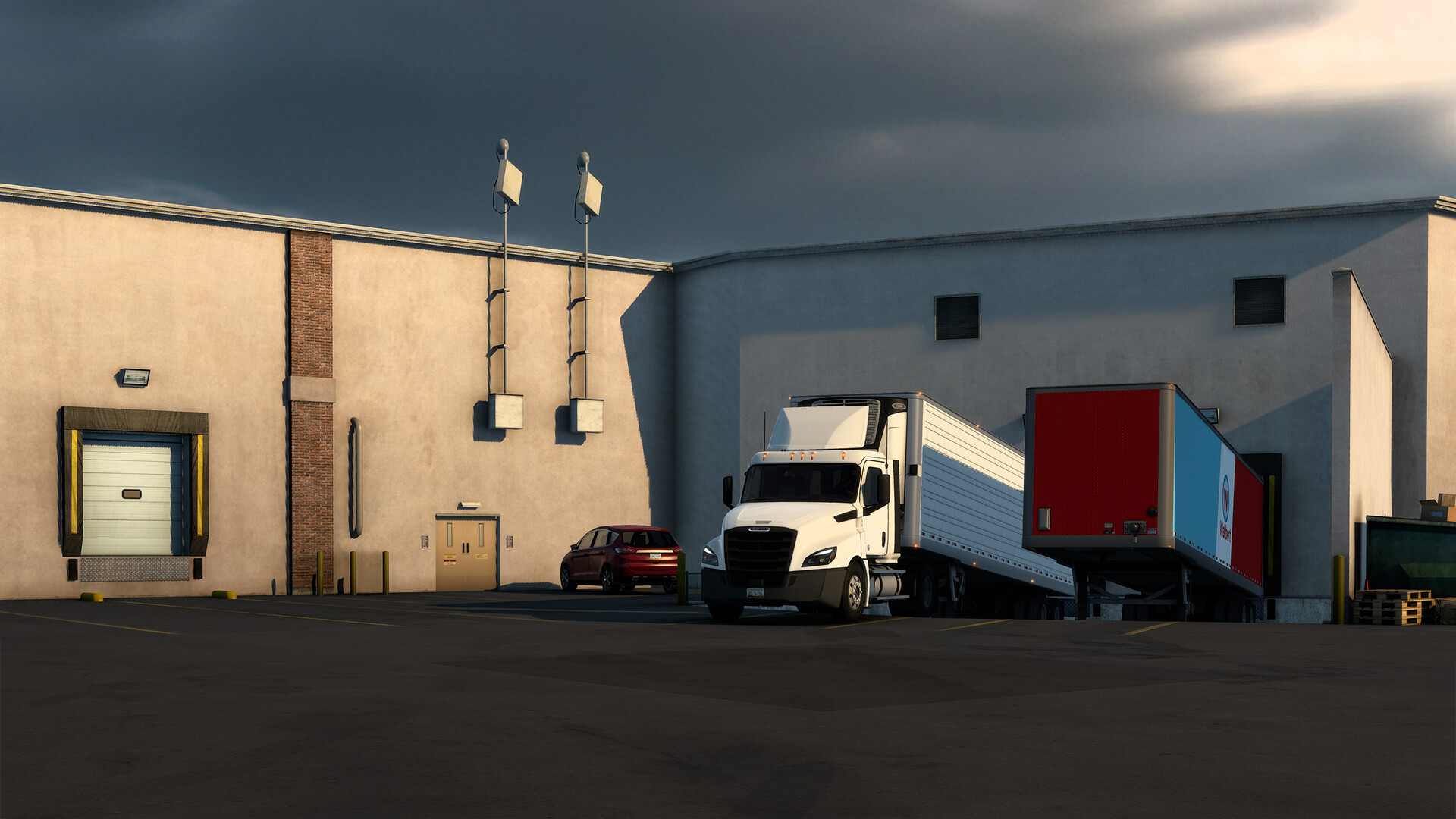 ATS truck loading cargo at a depot