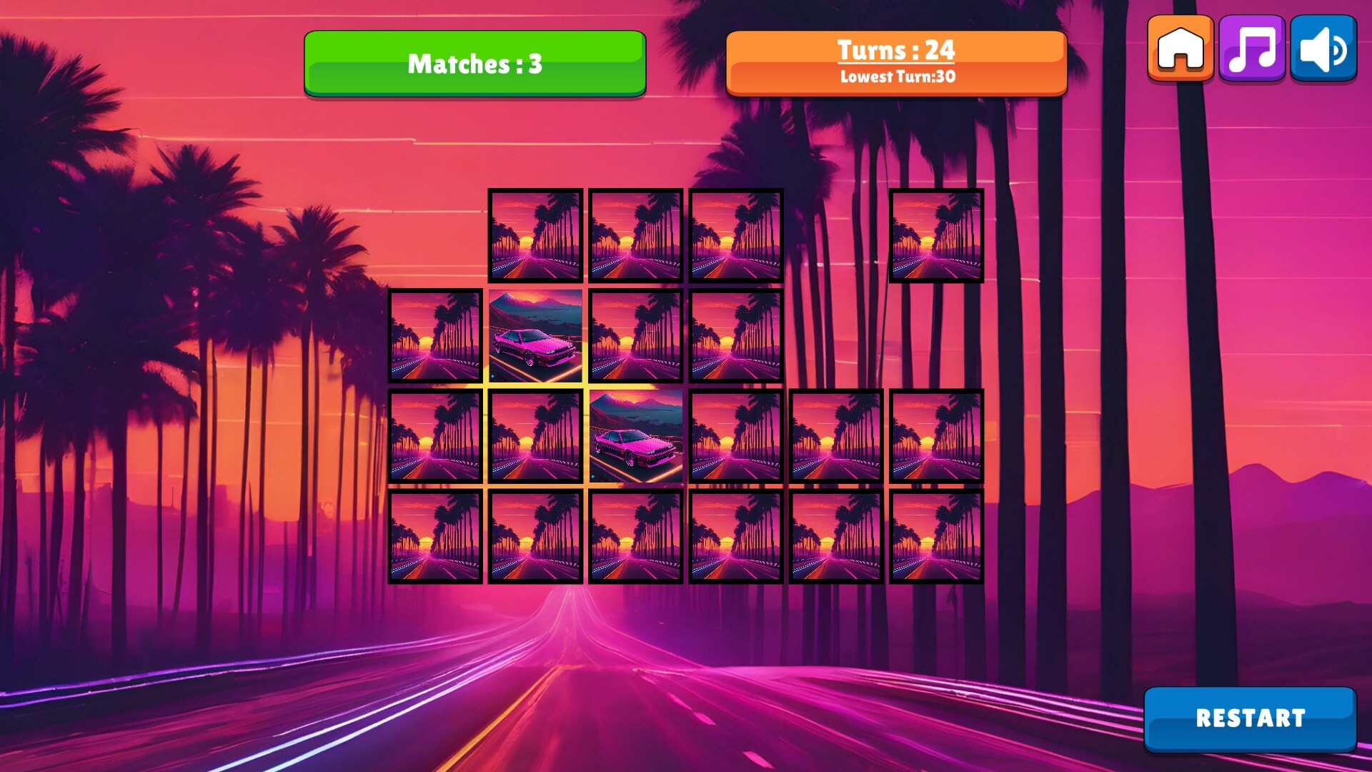 OG Memory: Synthwave Cars screenshot 2