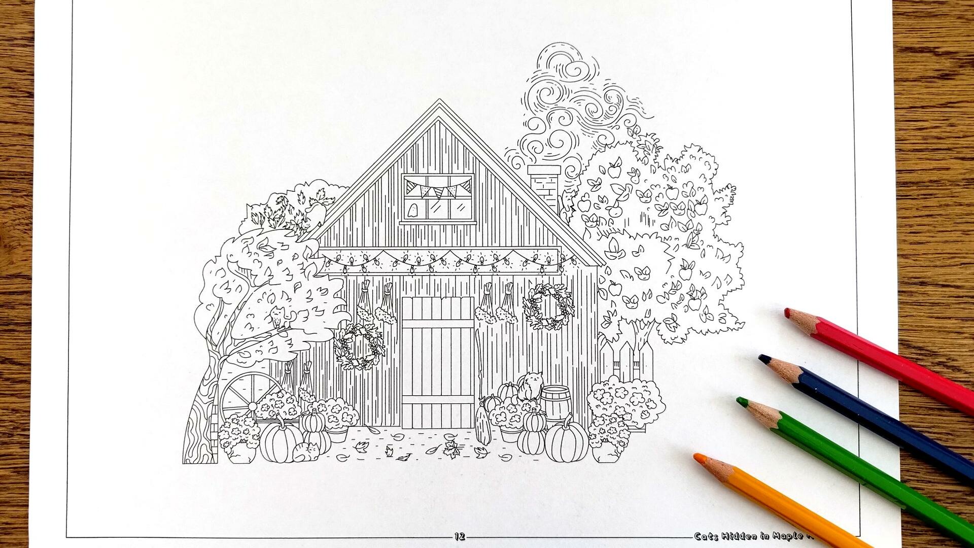 Travellin Cats in Maple Hollow - Coloring Book screenshot 1