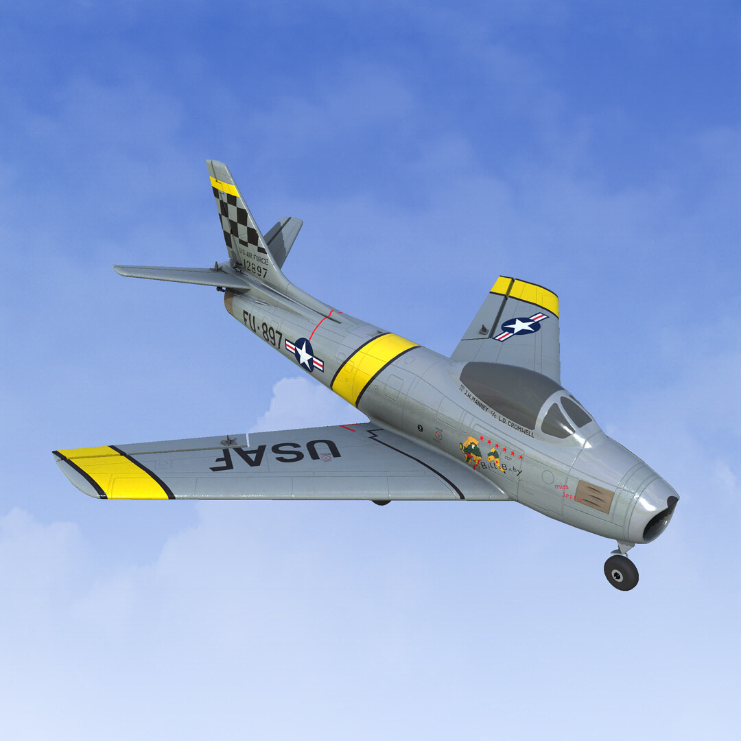 E-Flite UMX F-86 Sabre 30mm EDF Jet, BNF Basic, EFLU7050 - Hobbytech Toys