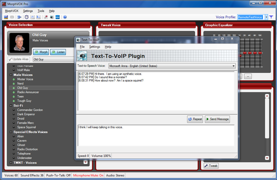 Text-to-VoIP Plugin screenshot 1