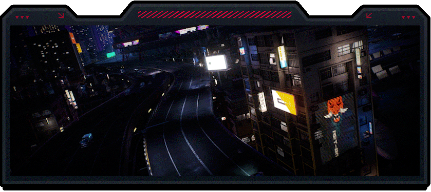 Toàn cảnh thành phố Screamer cyberpunk ban đêm