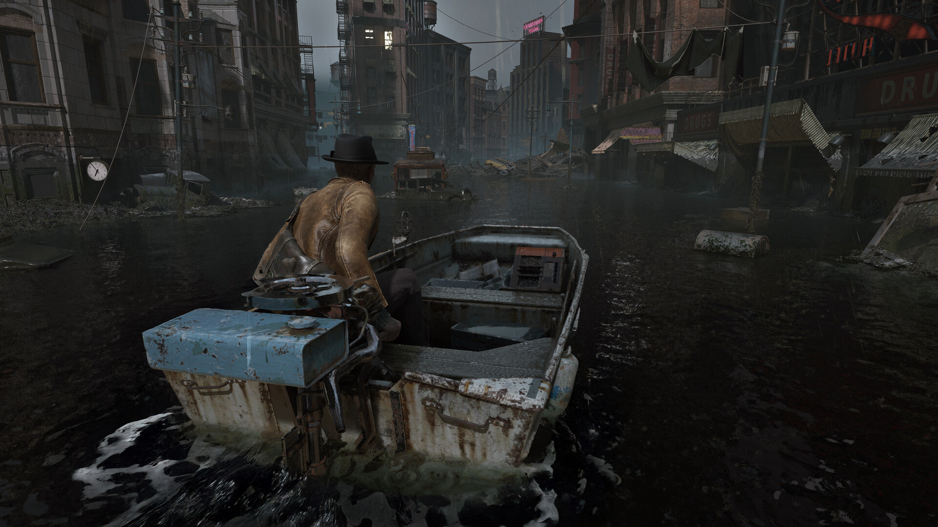 The Sinking City 2 公式スクリーンショット 水没したアーカムの街並み