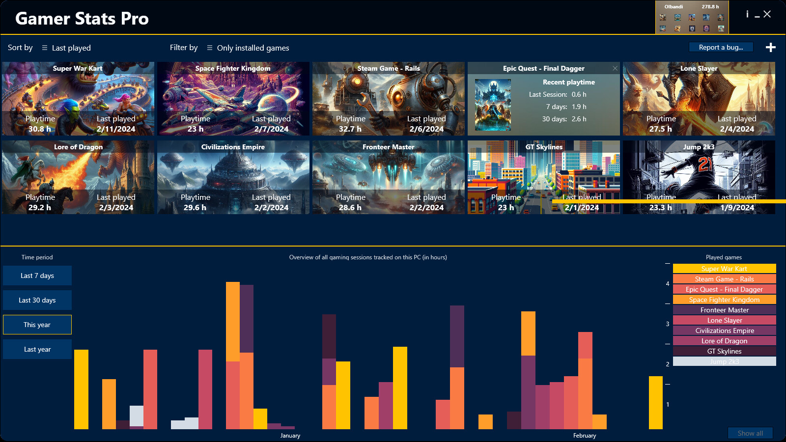 Gamer Stats Pro screenshot 2
