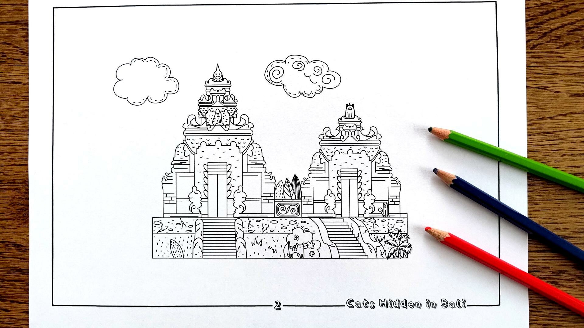 Travellin Cats in Bali - Coloring Book screenshot 1
