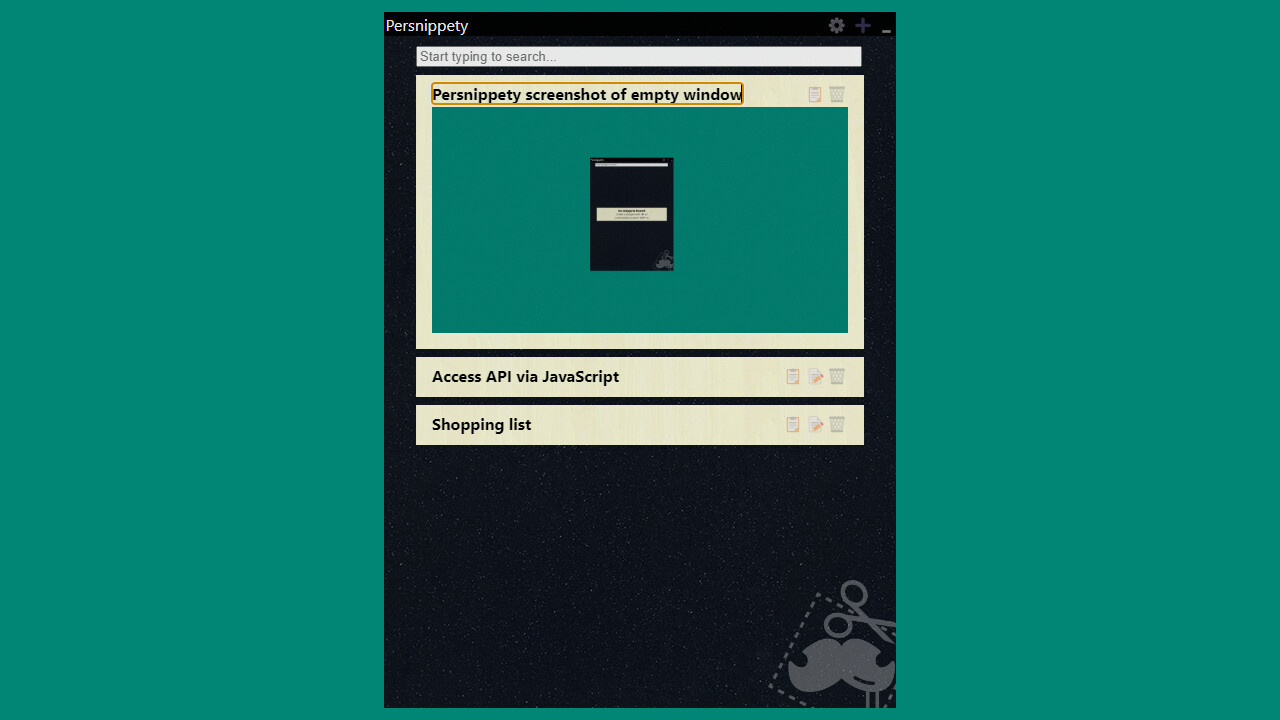 Persnippety screenshot 2