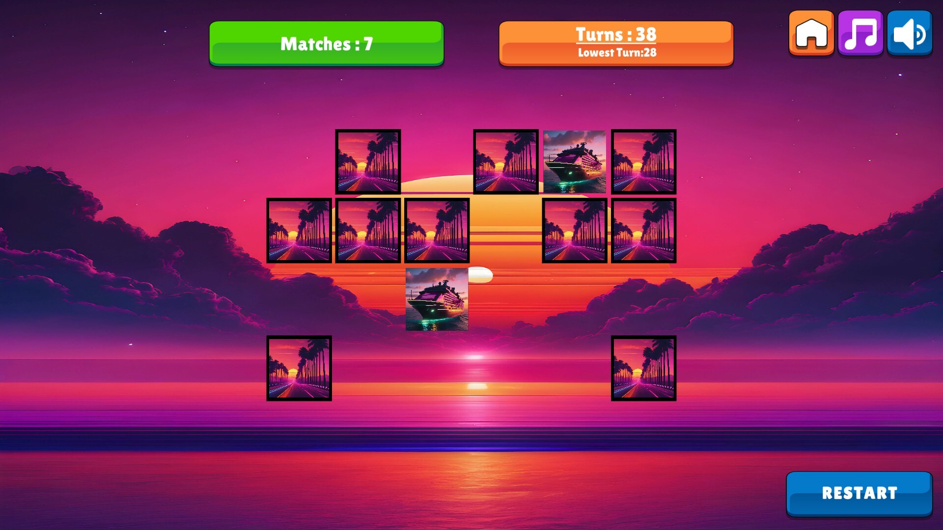OG Memory: Synthwave Boats screenshot 2