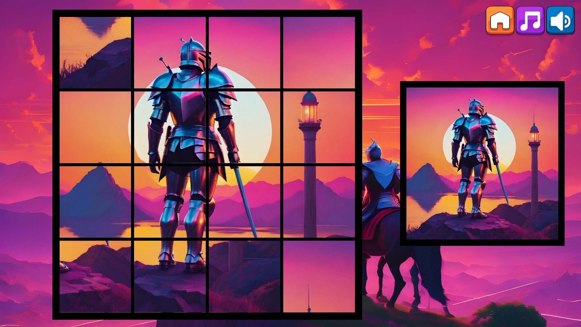 OG Puzzlers: Synthwave Knights screenshot 1