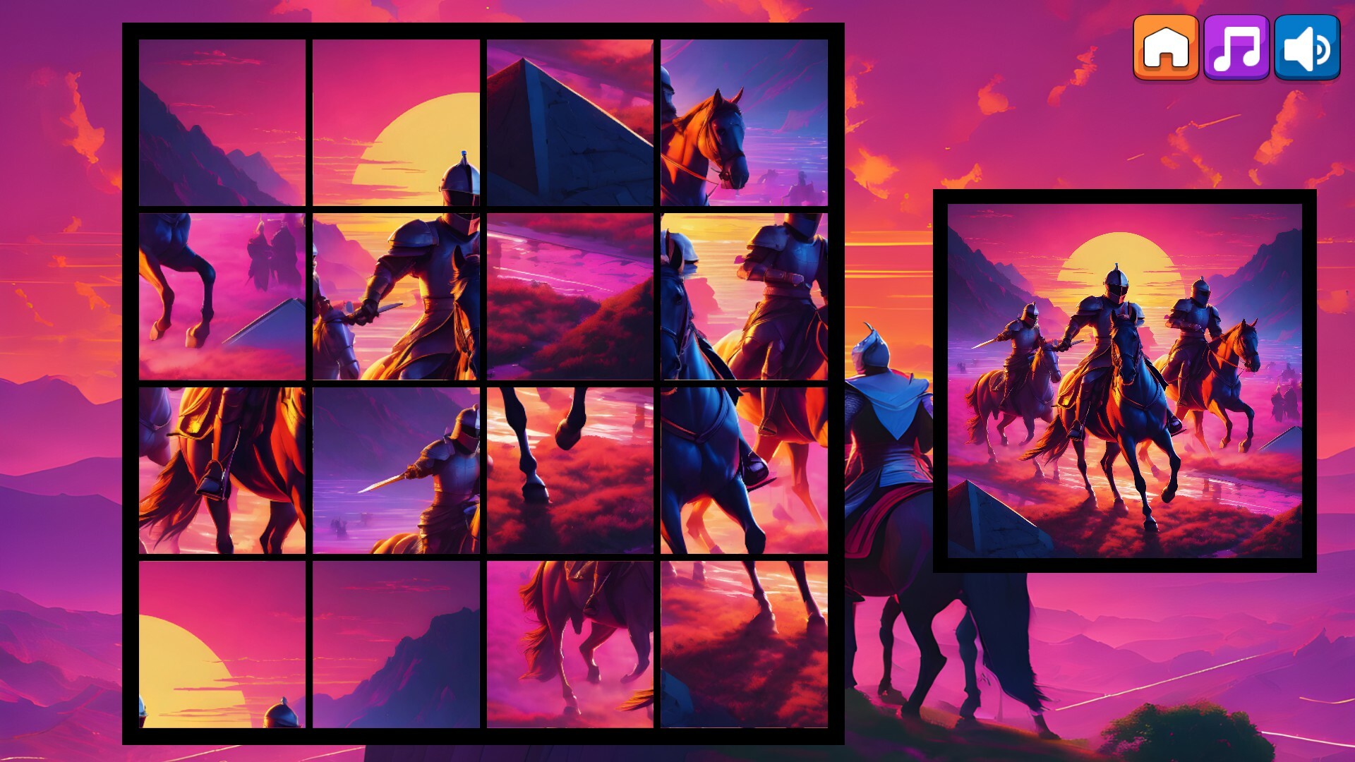 OG Puzzlers: Synthwave Knights screenshot 4