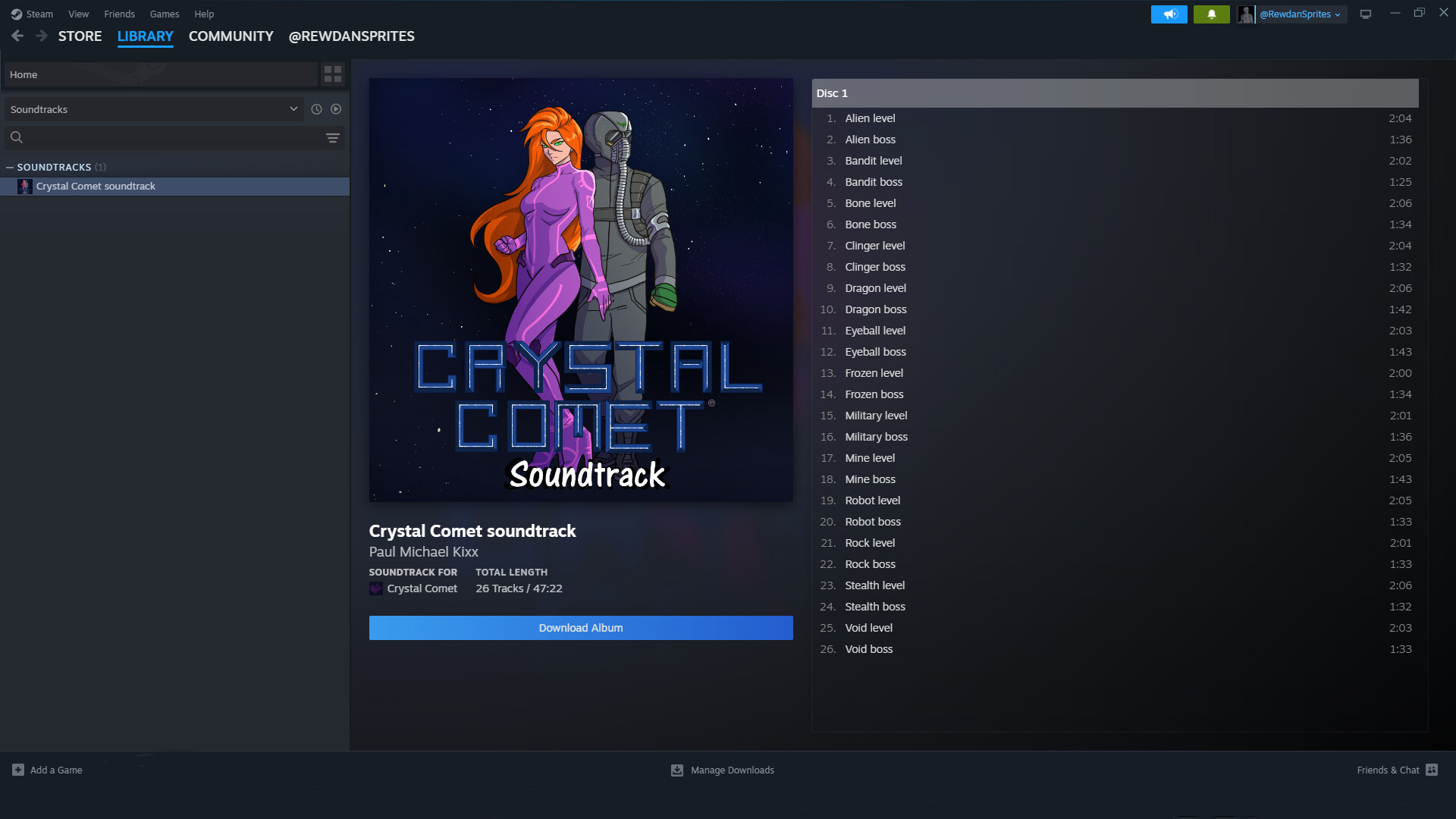 Crystal Comet soundtrack screenshot 1