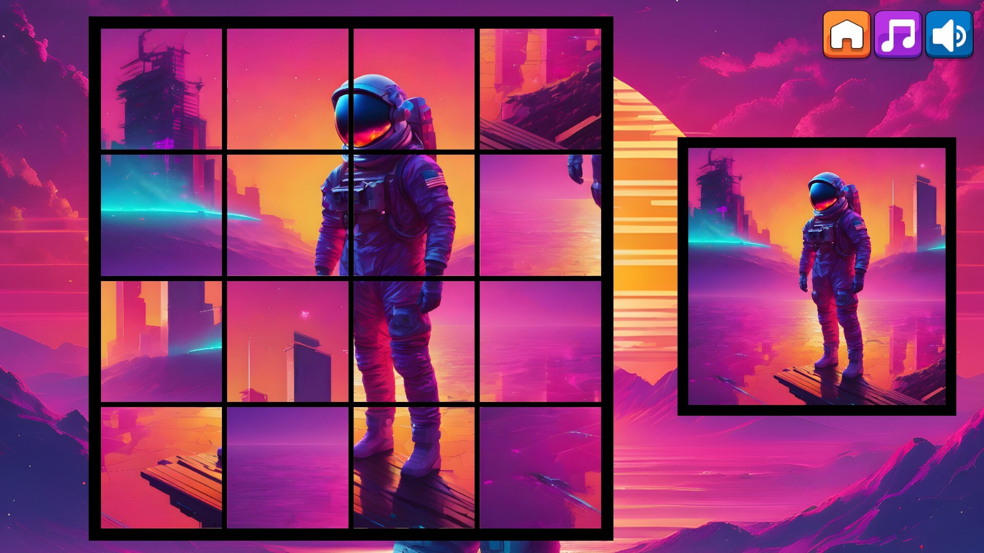 OG Puzzlers: Synthwave Astronauts screenshot 1