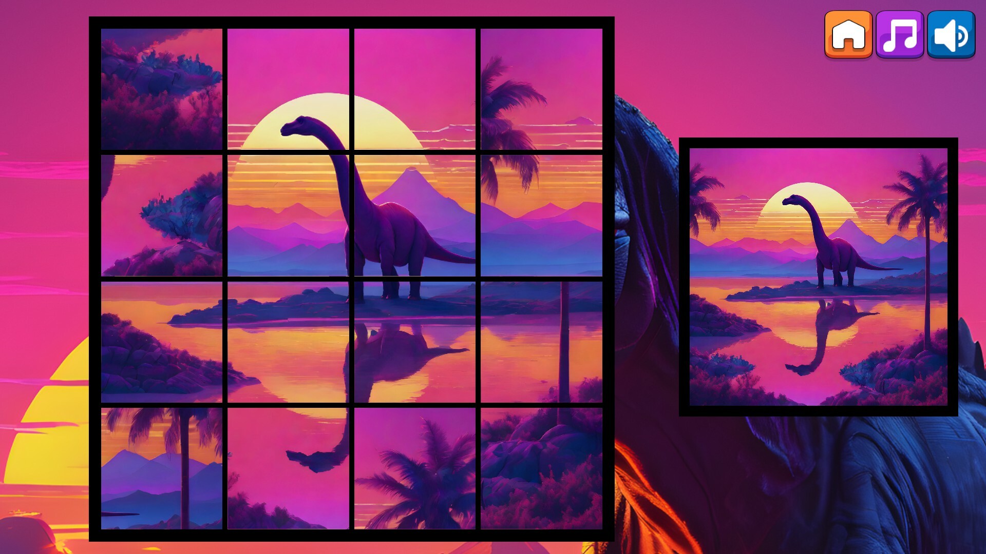 OG Puzzlers: Synthwave Dinosaurs screenshot 1