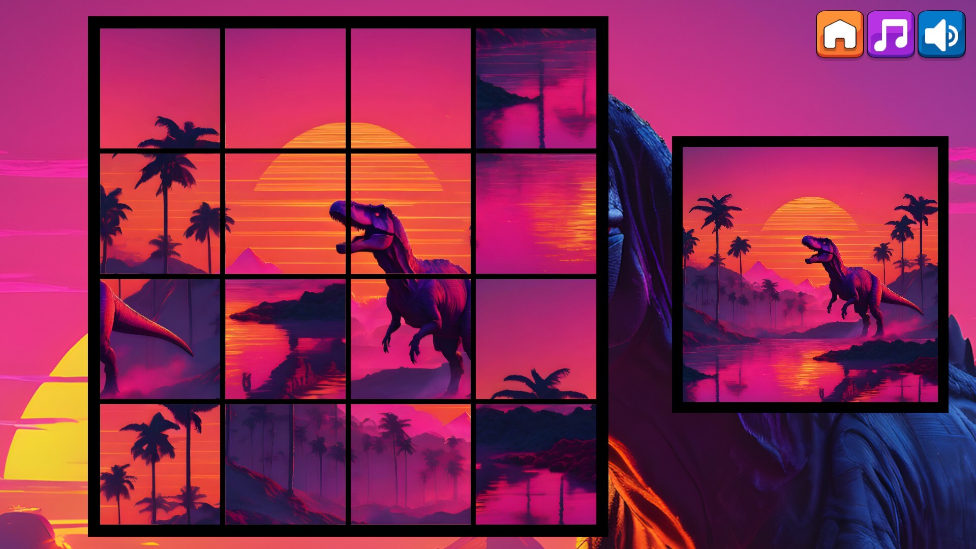 OG Puzzlers: Synthwave Dinosaurs screenshot 3