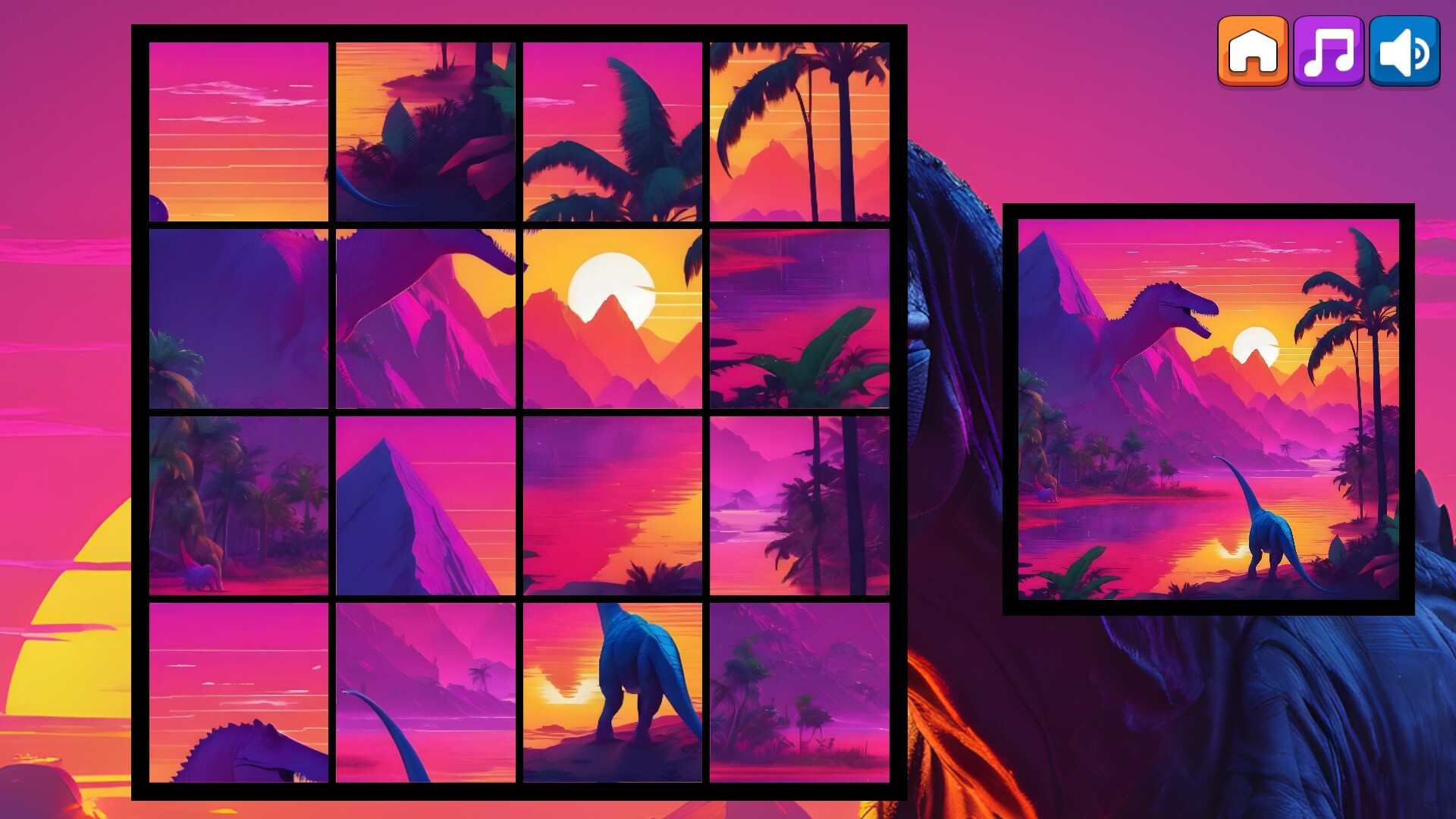 OG Puzzlers: Synthwave Dinosaurs screenshot 6
