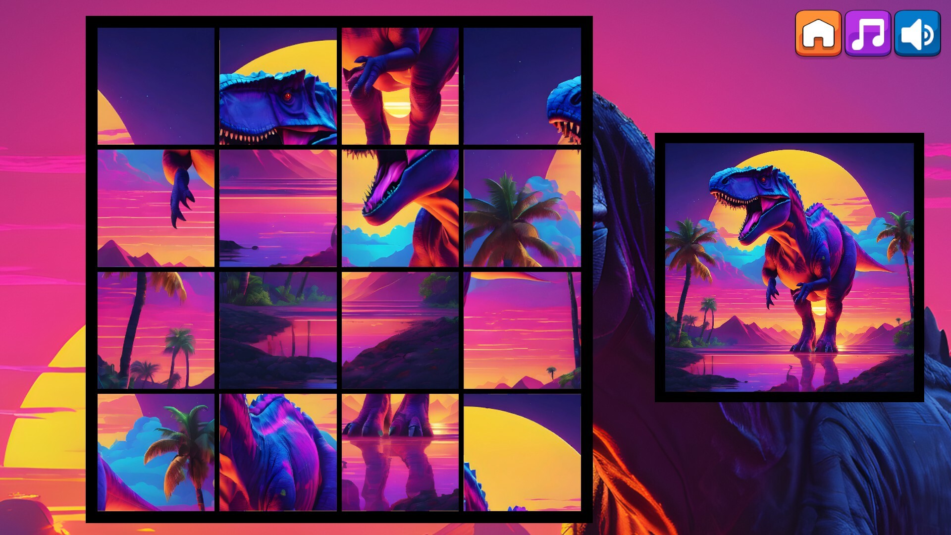 OG Puzzlers: Synthwave Dinosaurs screenshot 7