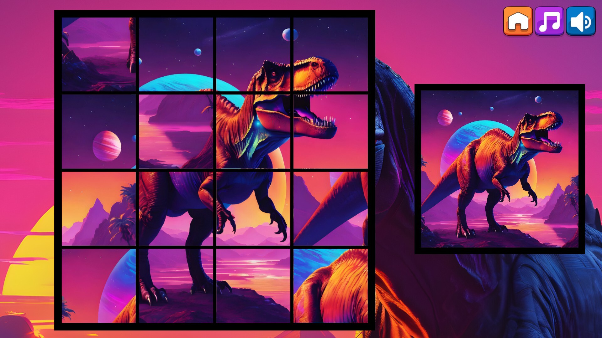 OG Puzzlers: Synthwave Dinosaurs screenshot 4