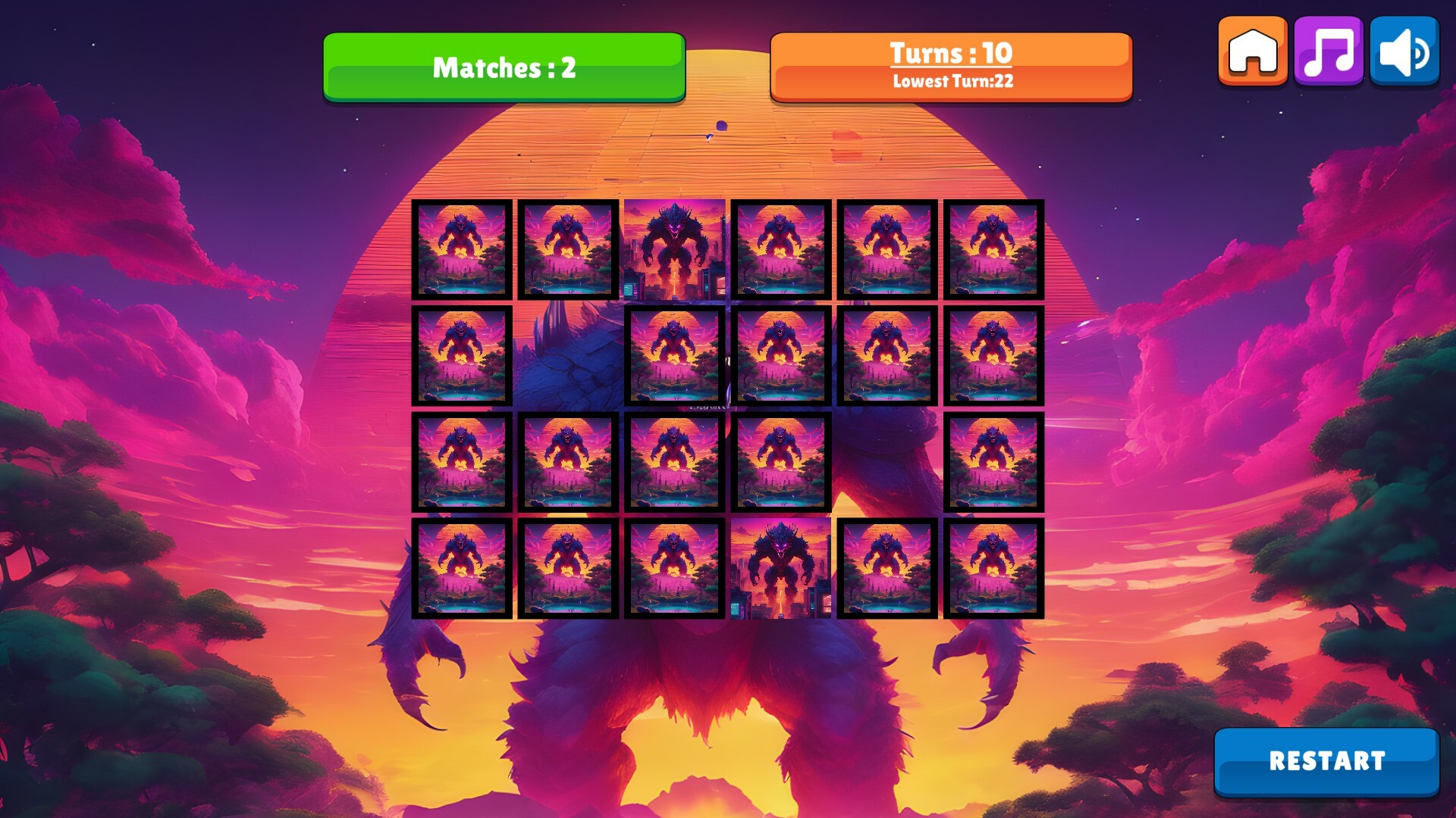 OG Memory: Synthwave Monsters screenshot 1
