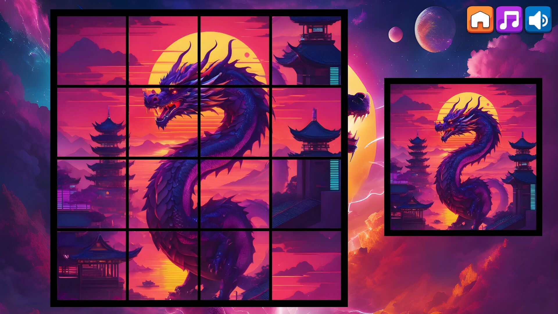 OG Puzzlers: Synthwave Dragons screenshot 3