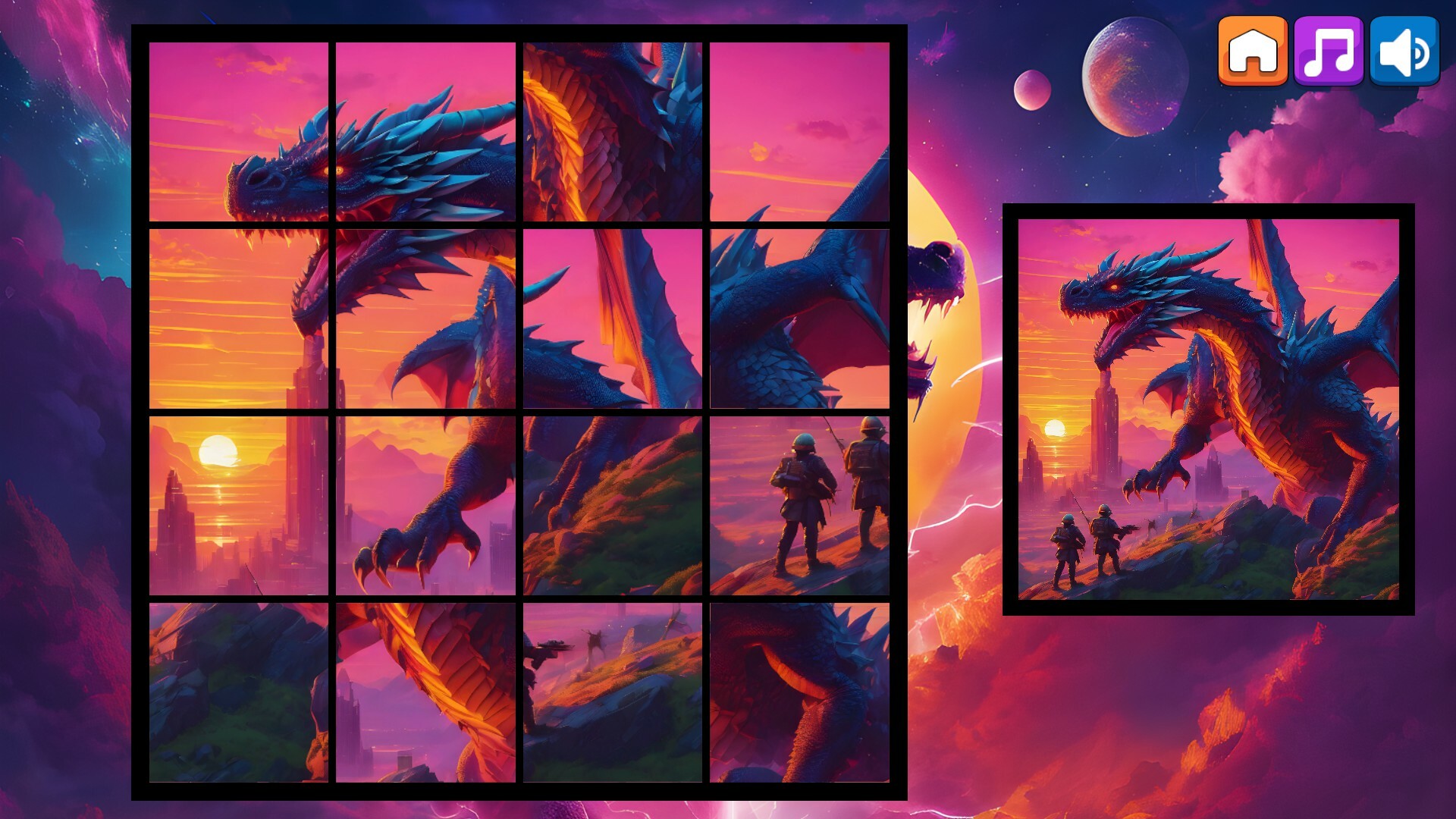 OG Puzzlers: Synthwave Dragons screenshot 6