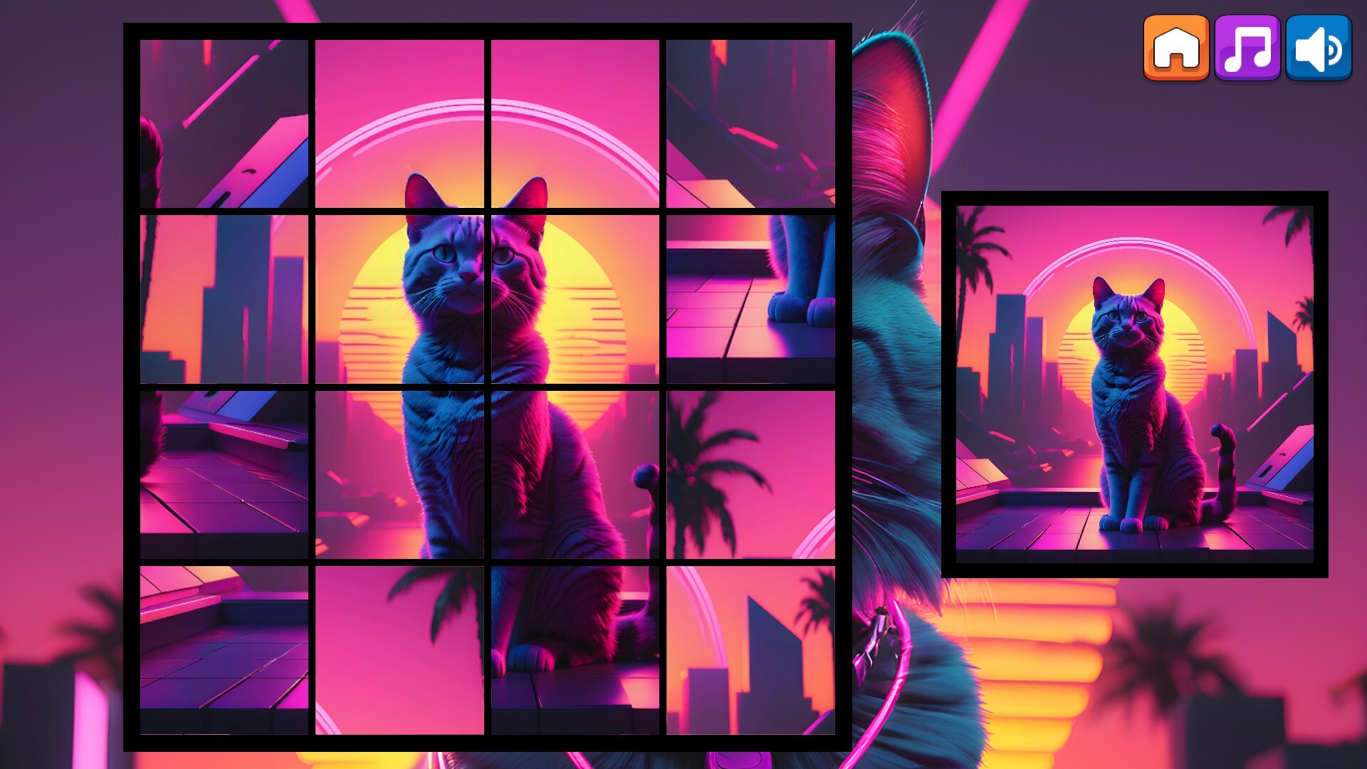 OG Puzzlers: Synthwave Cats screenshot 4