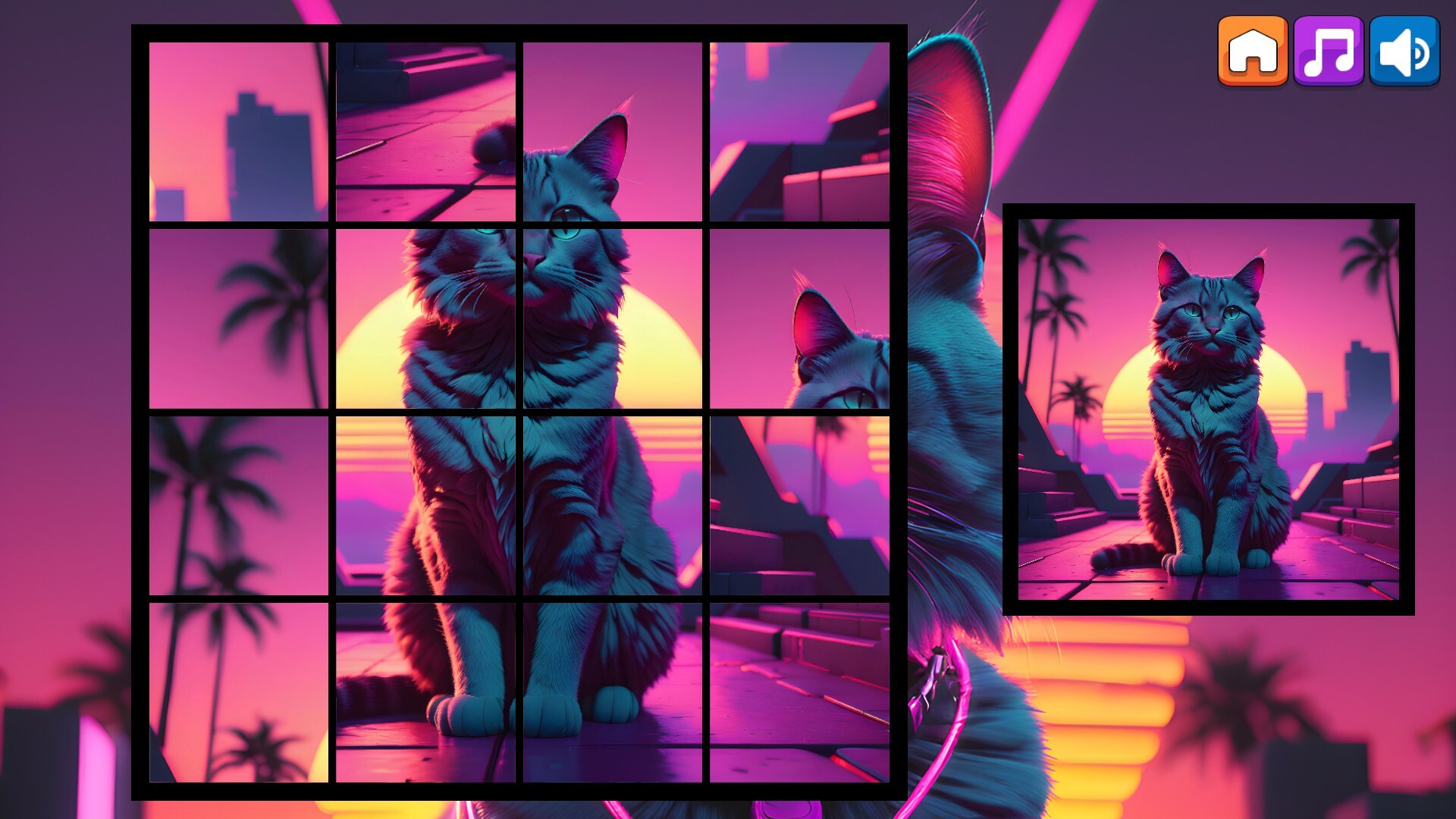OG Puzzlers: Synthwave Cats screenshot 3