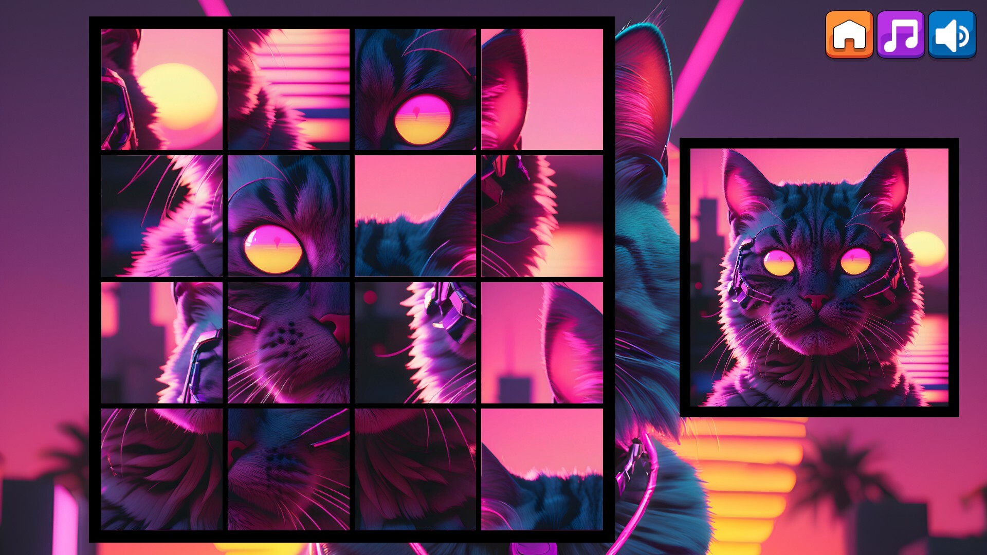 OG Puzzlers: Synthwave Cats screenshot 2