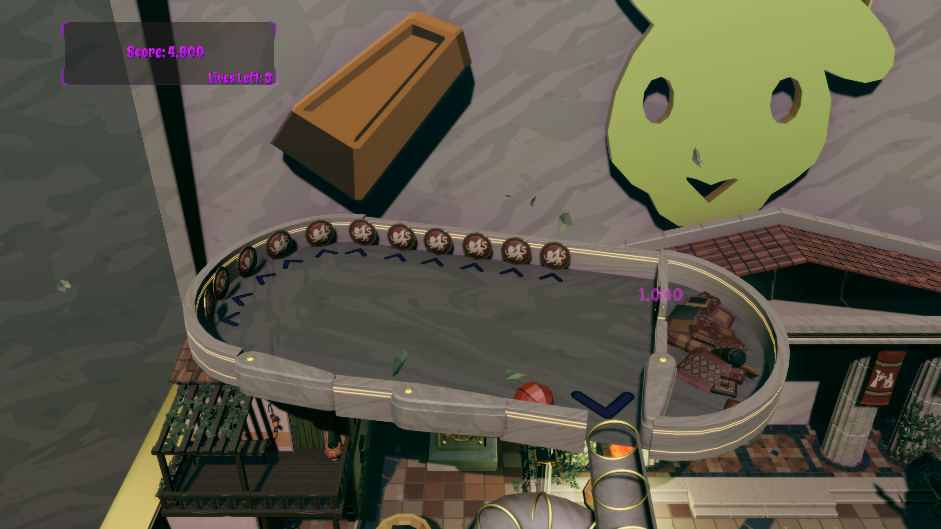 Roxy Raccoon's Pinball Panic - Roman Renaissance screenshot 14
