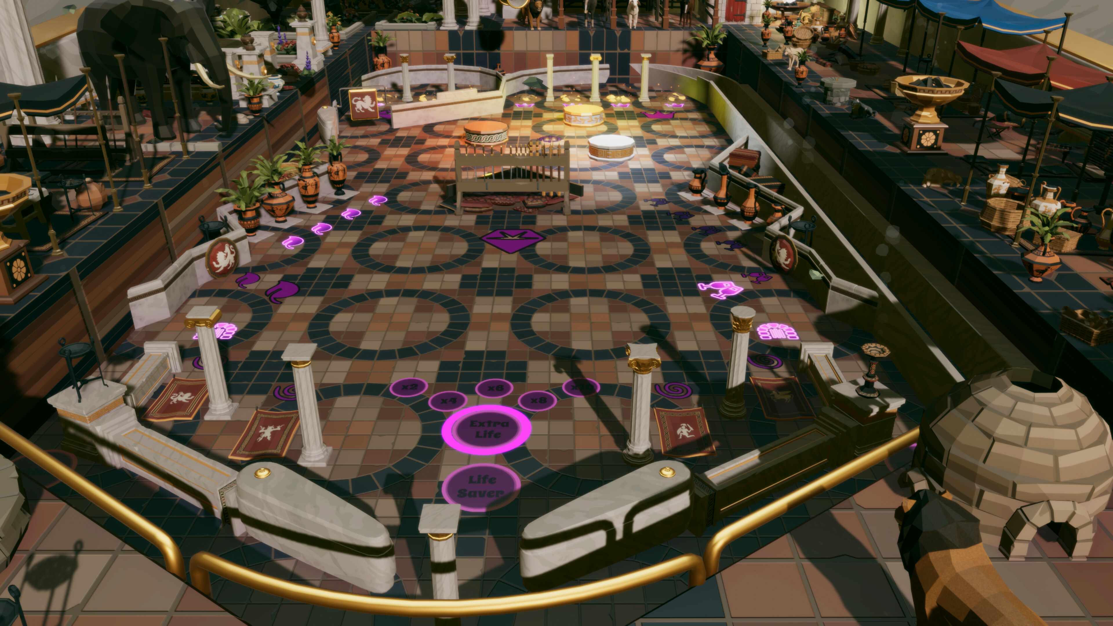 Roxy Raccoon's Pinball Panic - Roman Renaissance screenshot 1