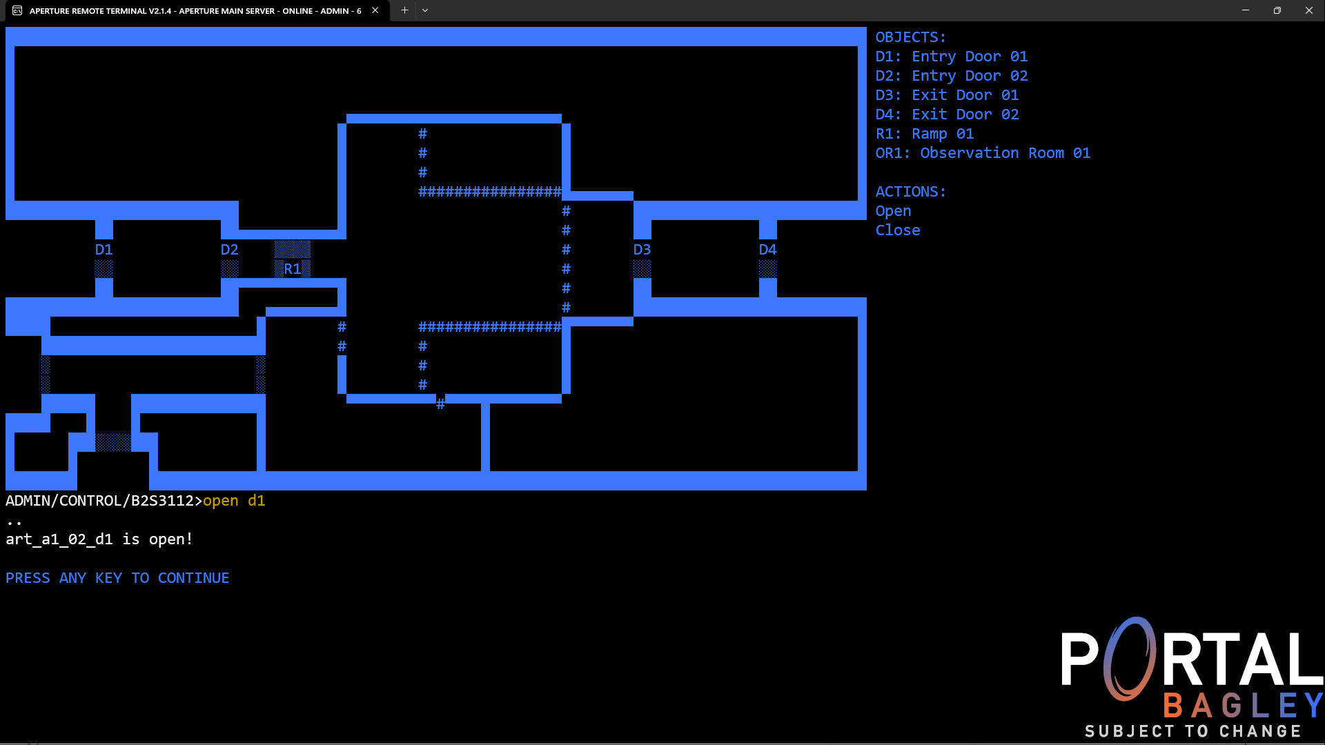 Portal BAGLEY - Aperture Remote Terminal screenshot 3
