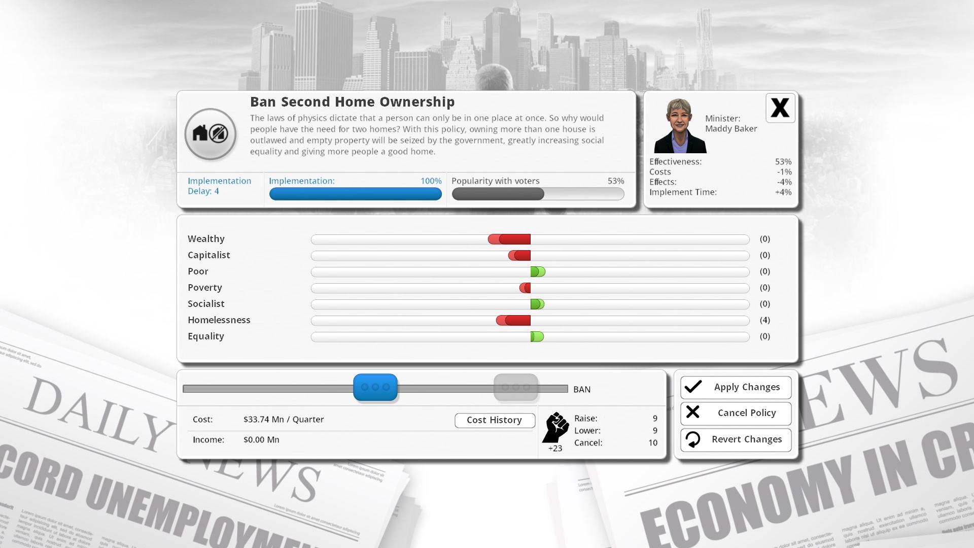 Democracy 3: Extremism screenshot 2