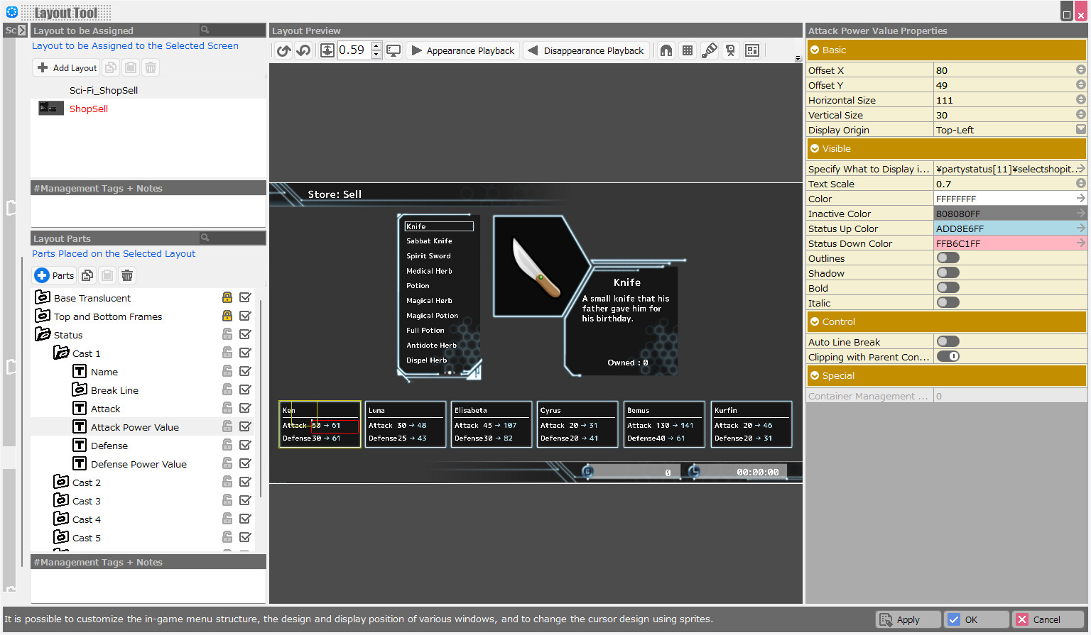 RPG Developer Bakin Layout Data Sci-Fi screenshot 17