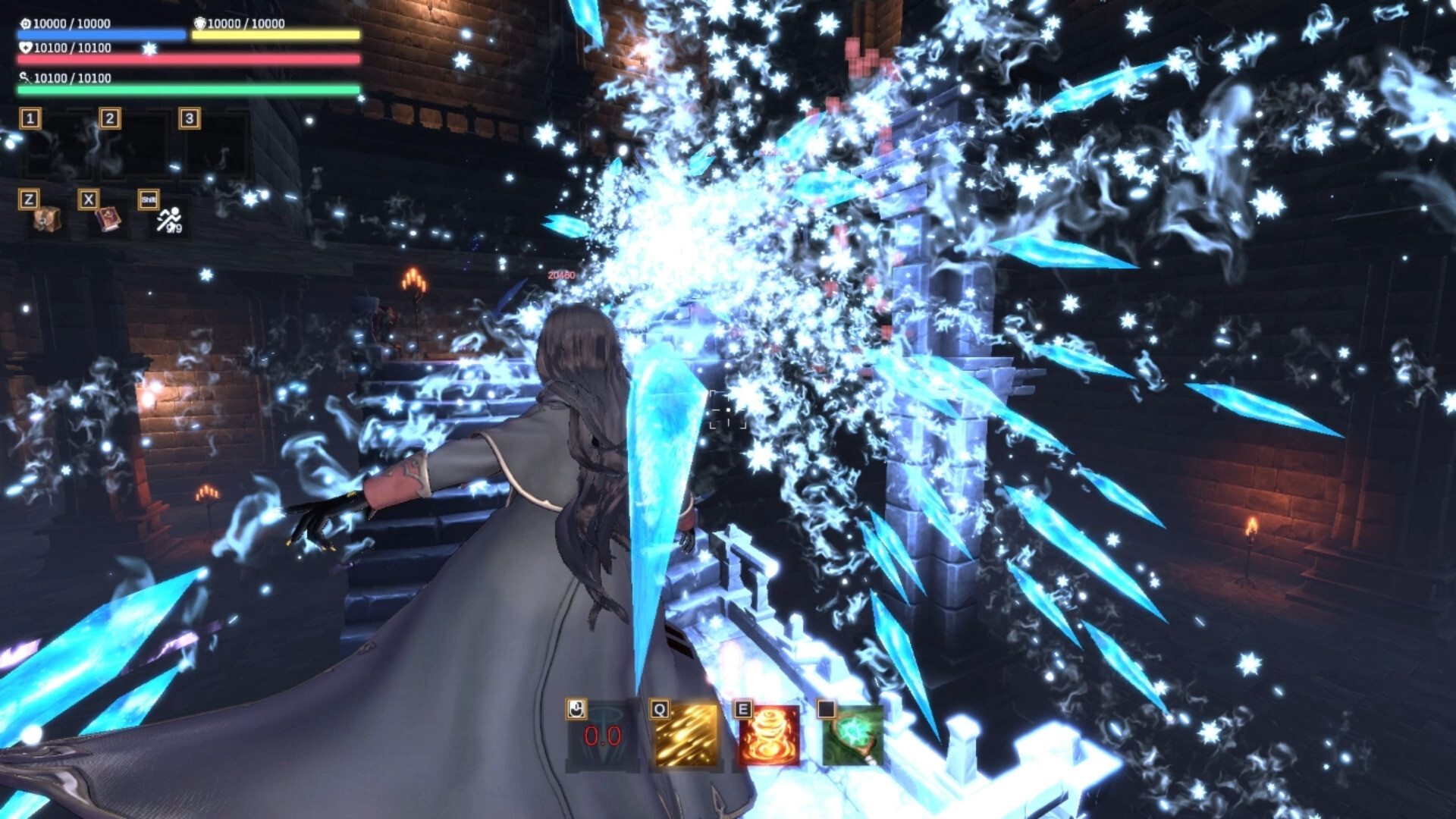 Spell Fragments 公式スクリーンショット 氷の魔法が爆発するダンジョンの戦闘