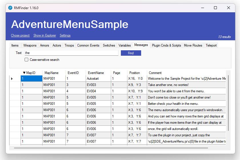 RPG Maker MZ - RMFinder screenshot 2