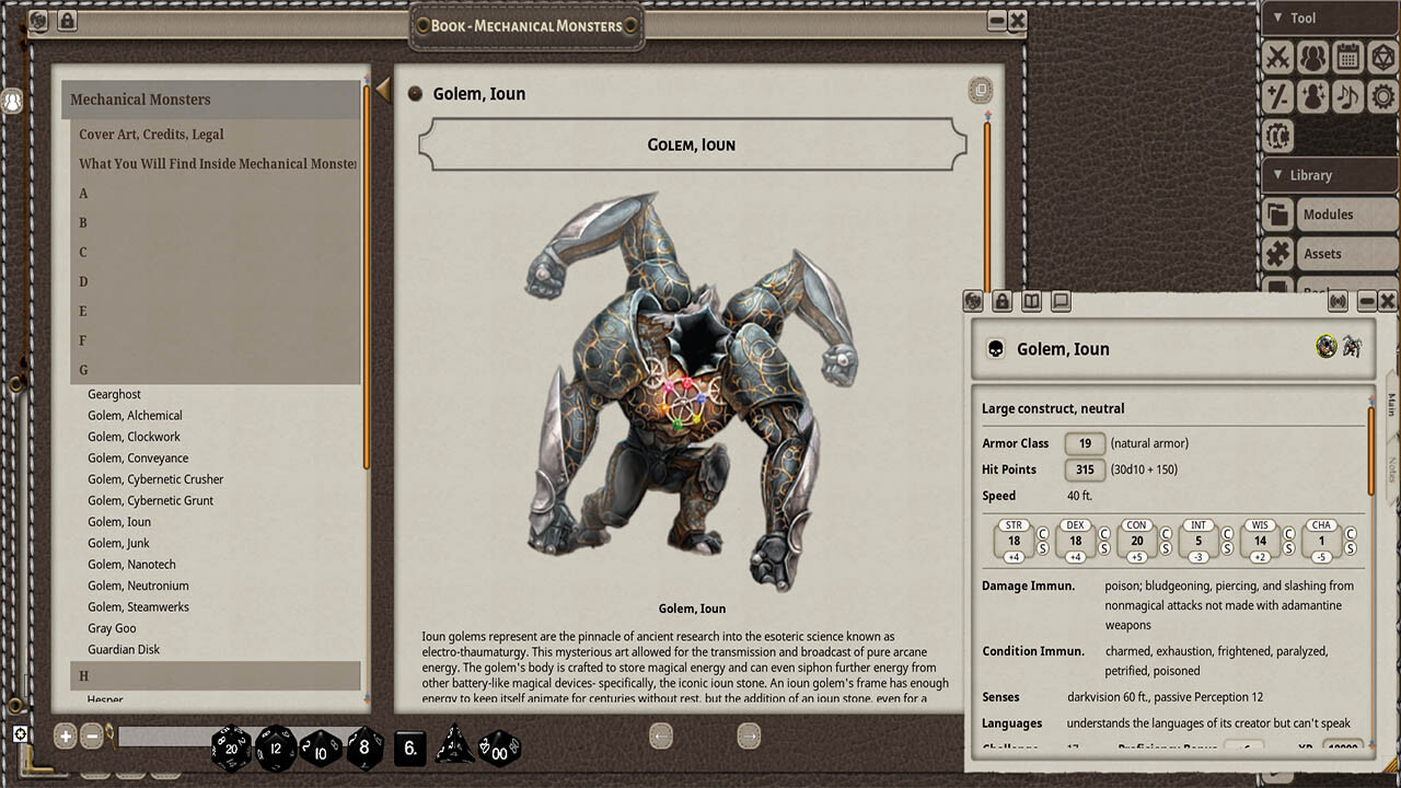 Fantasy Grounds - Mechanical Monsters screenshot 1