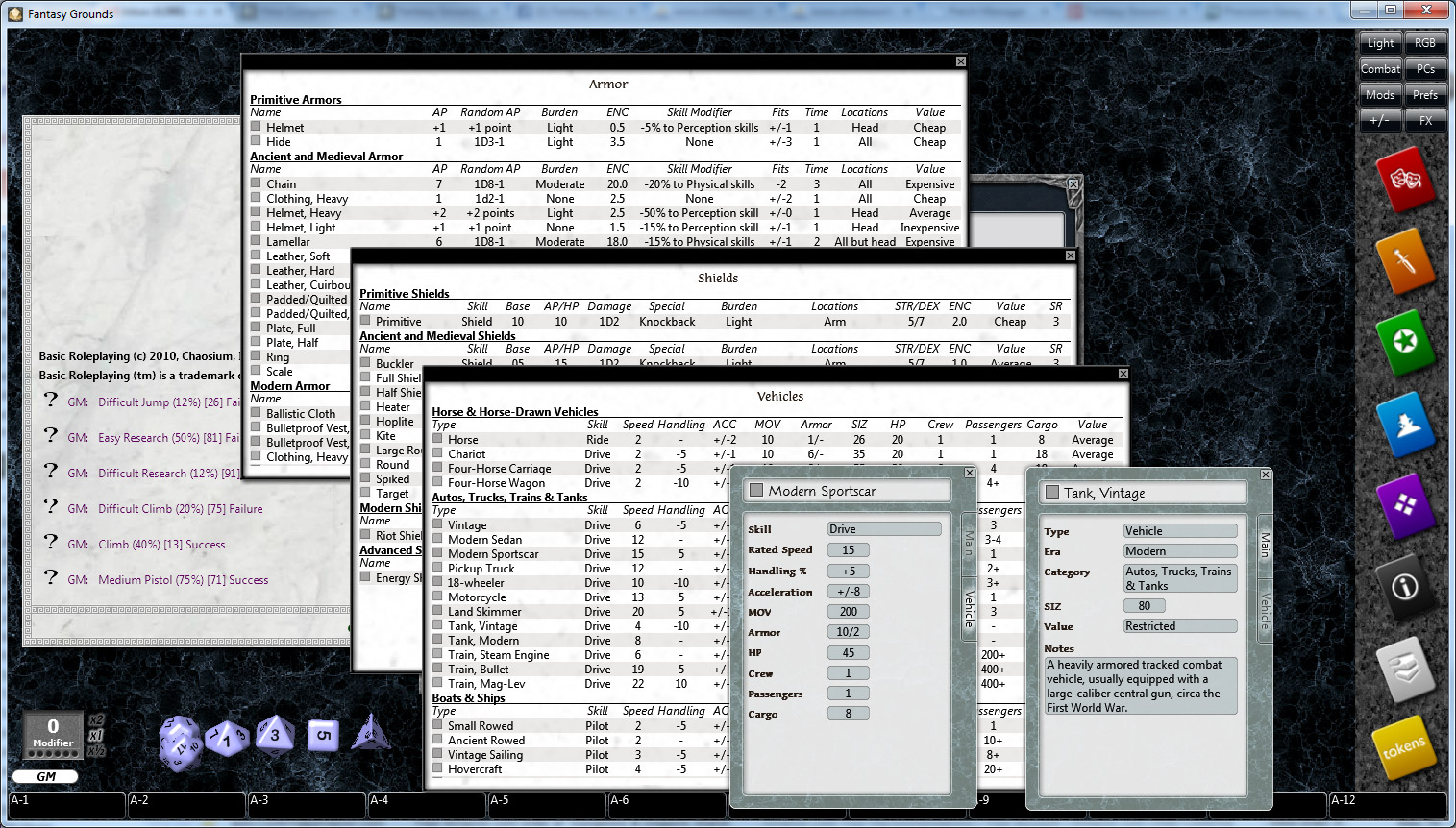 Fantasy Grounds - Basic Roleplaying (BRP) Ruleset screenshot 6