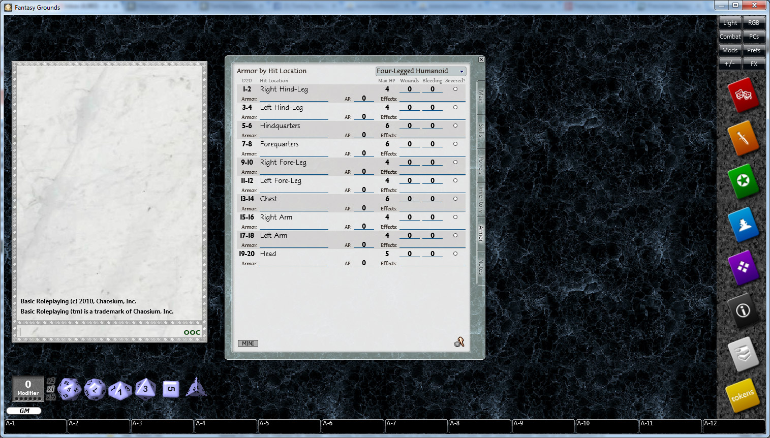 Fantasy Grounds - Basic Roleplaying (BRP) Ruleset screenshot 5