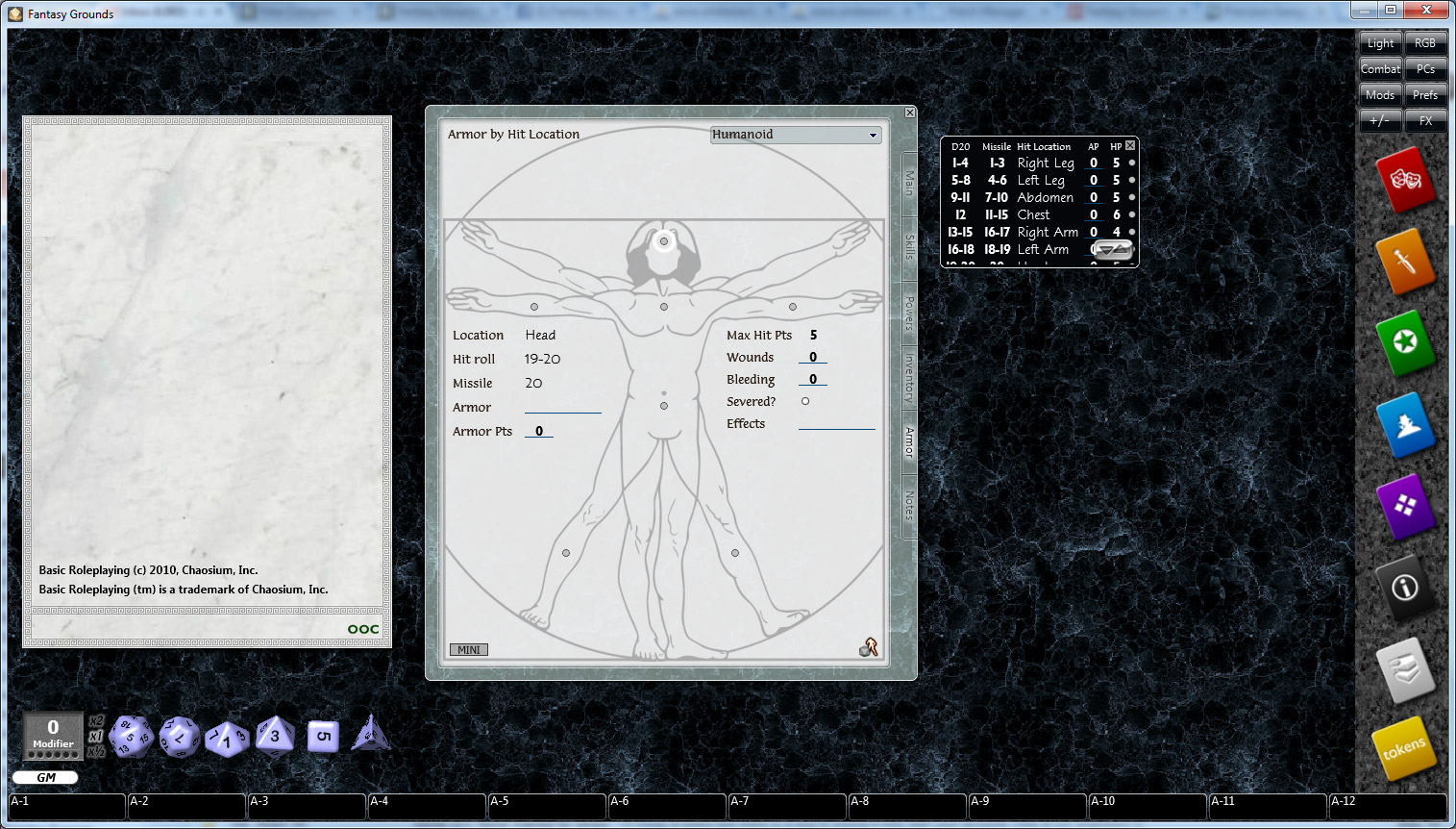 Fantasy Grounds - Basic Roleplaying (BRP) Ruleset screenshot 4
